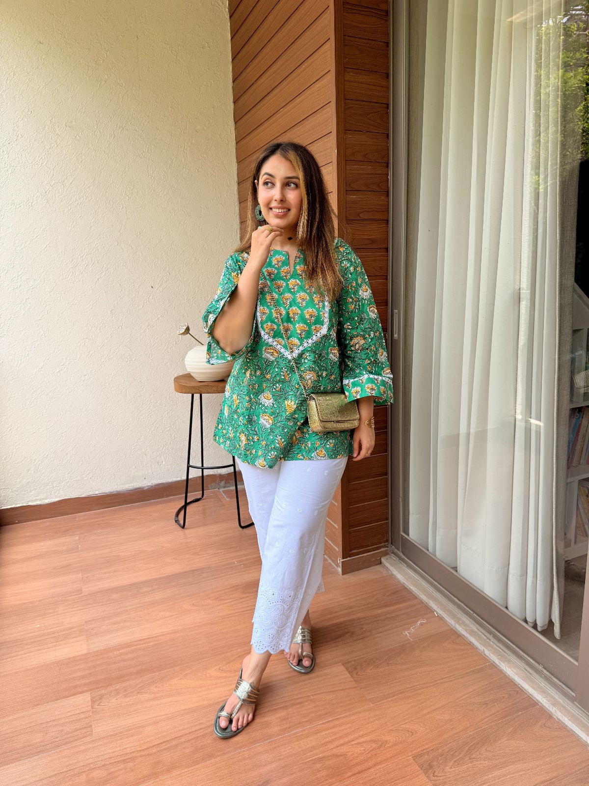 Meher Yoke Lace Short Kurti