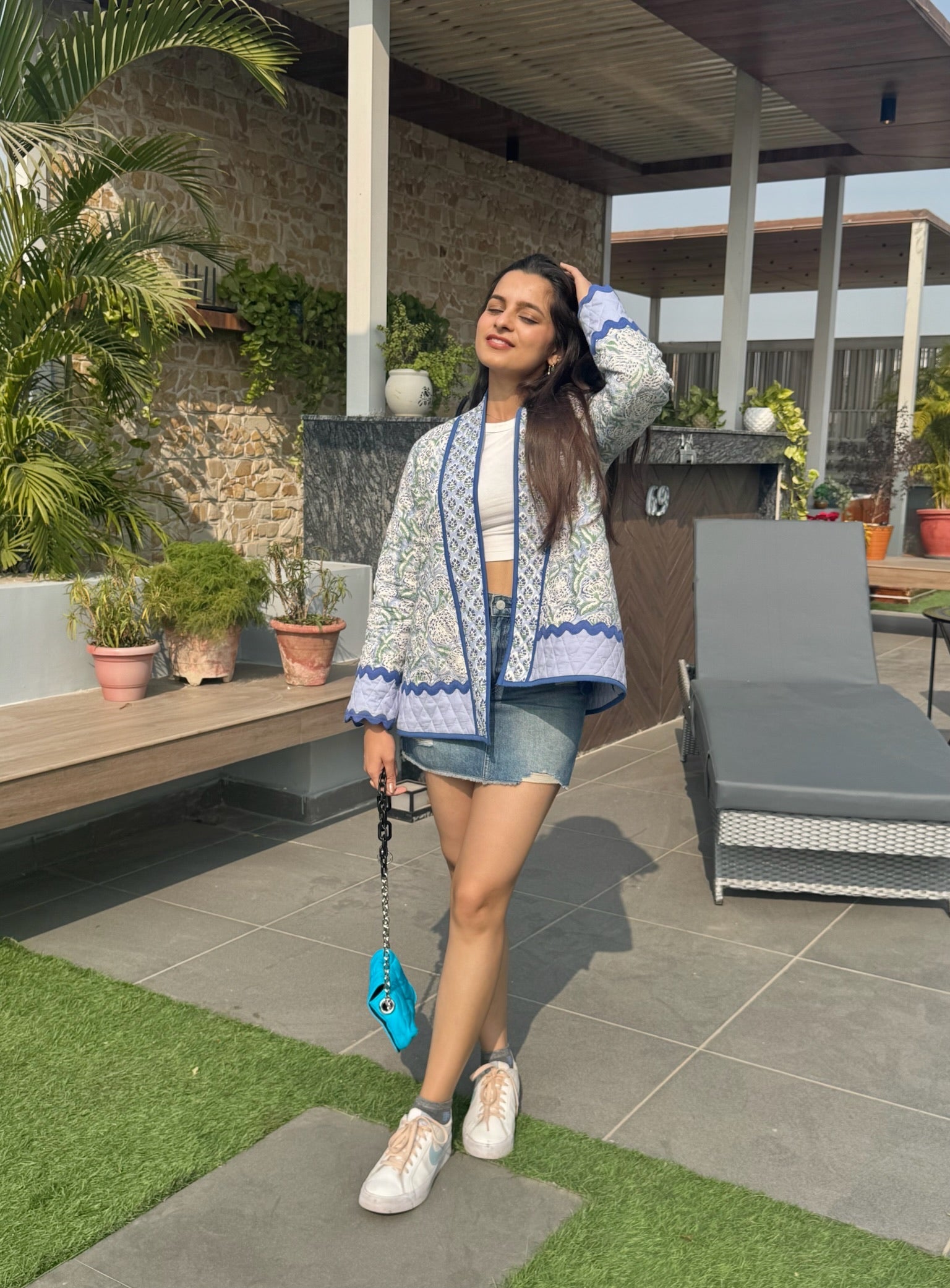 Ultramarine Quilted Shrug