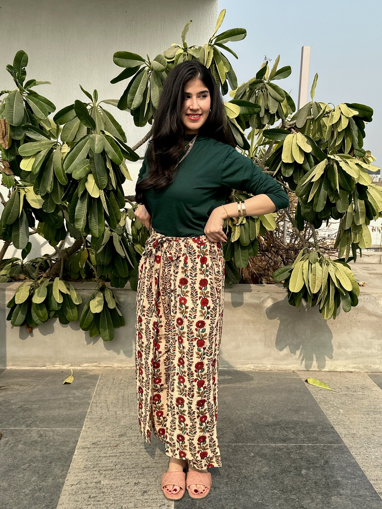 Tan Carnation Wrap Pants
