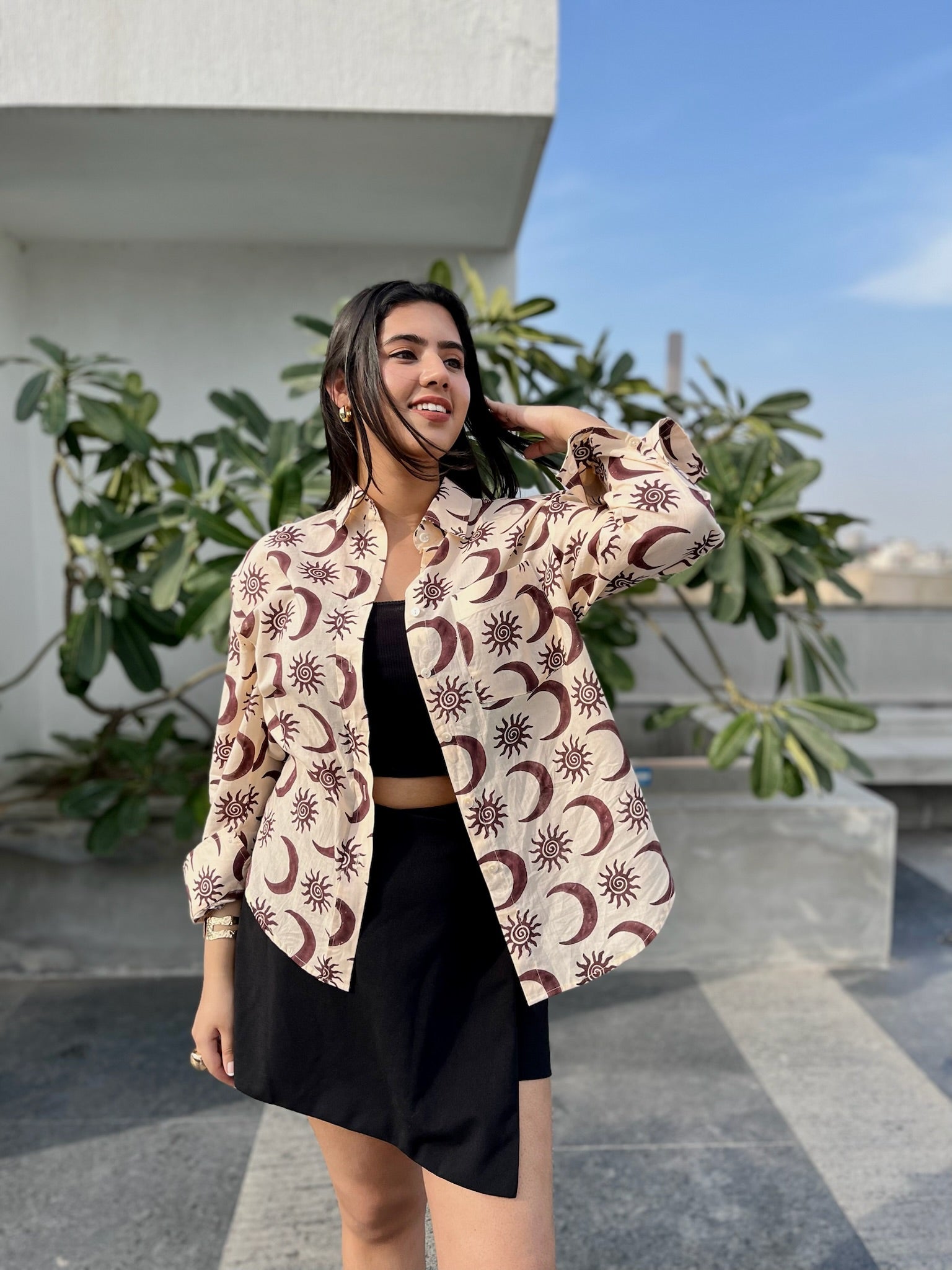 Sun and Moon Brown Shirt