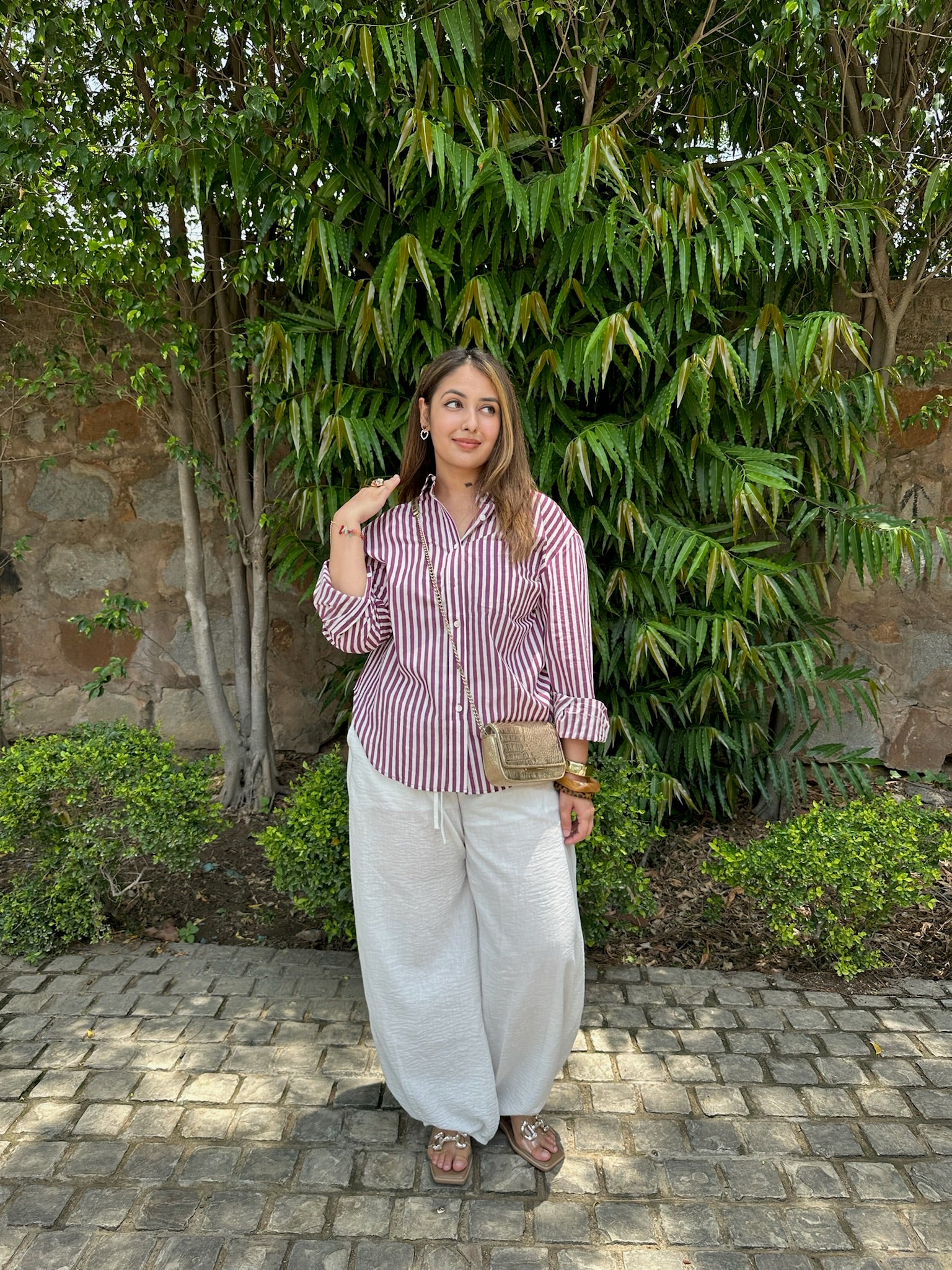 mono jamun striped shirt