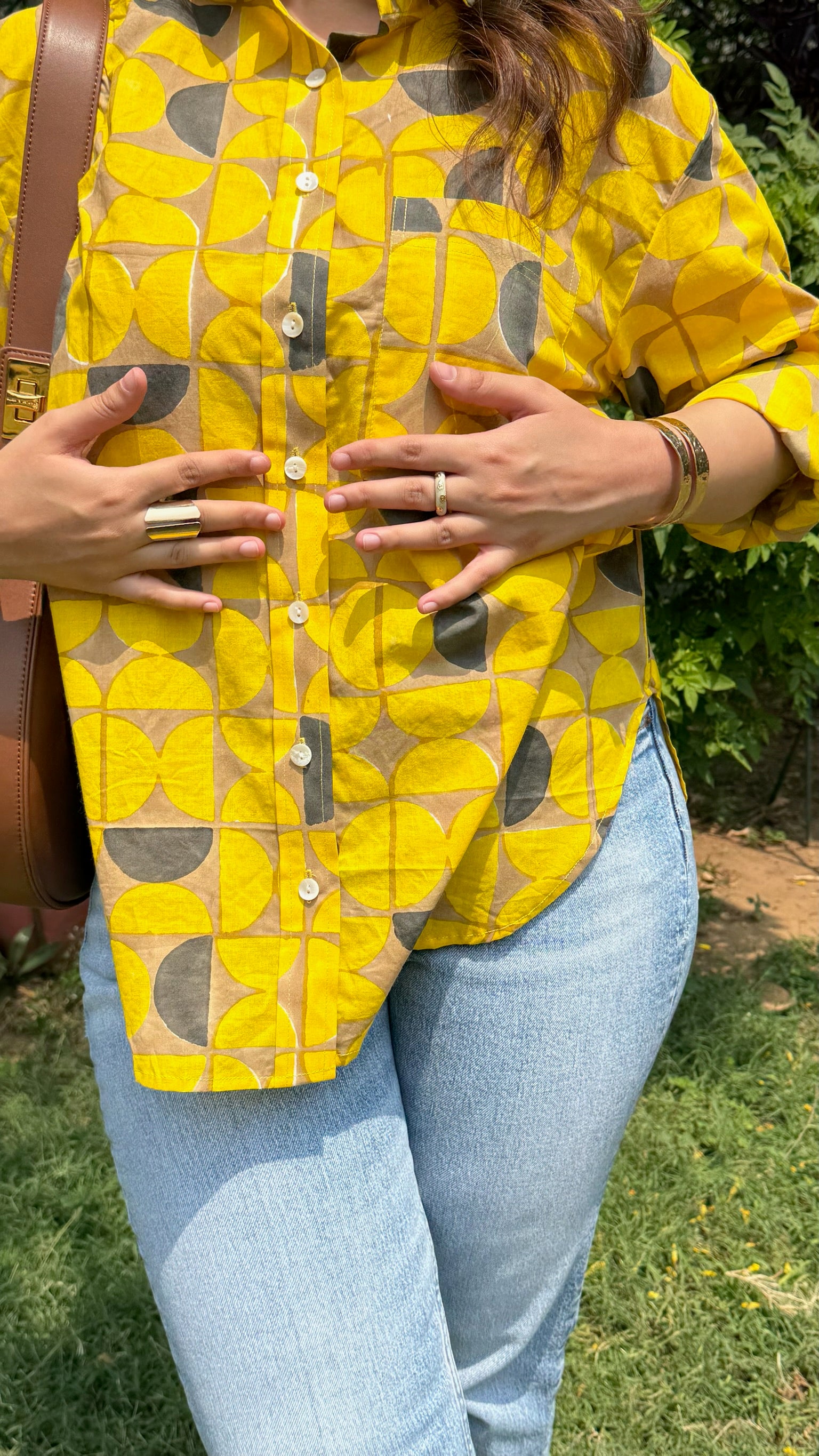 Abstract Sun Yellow Shirt
