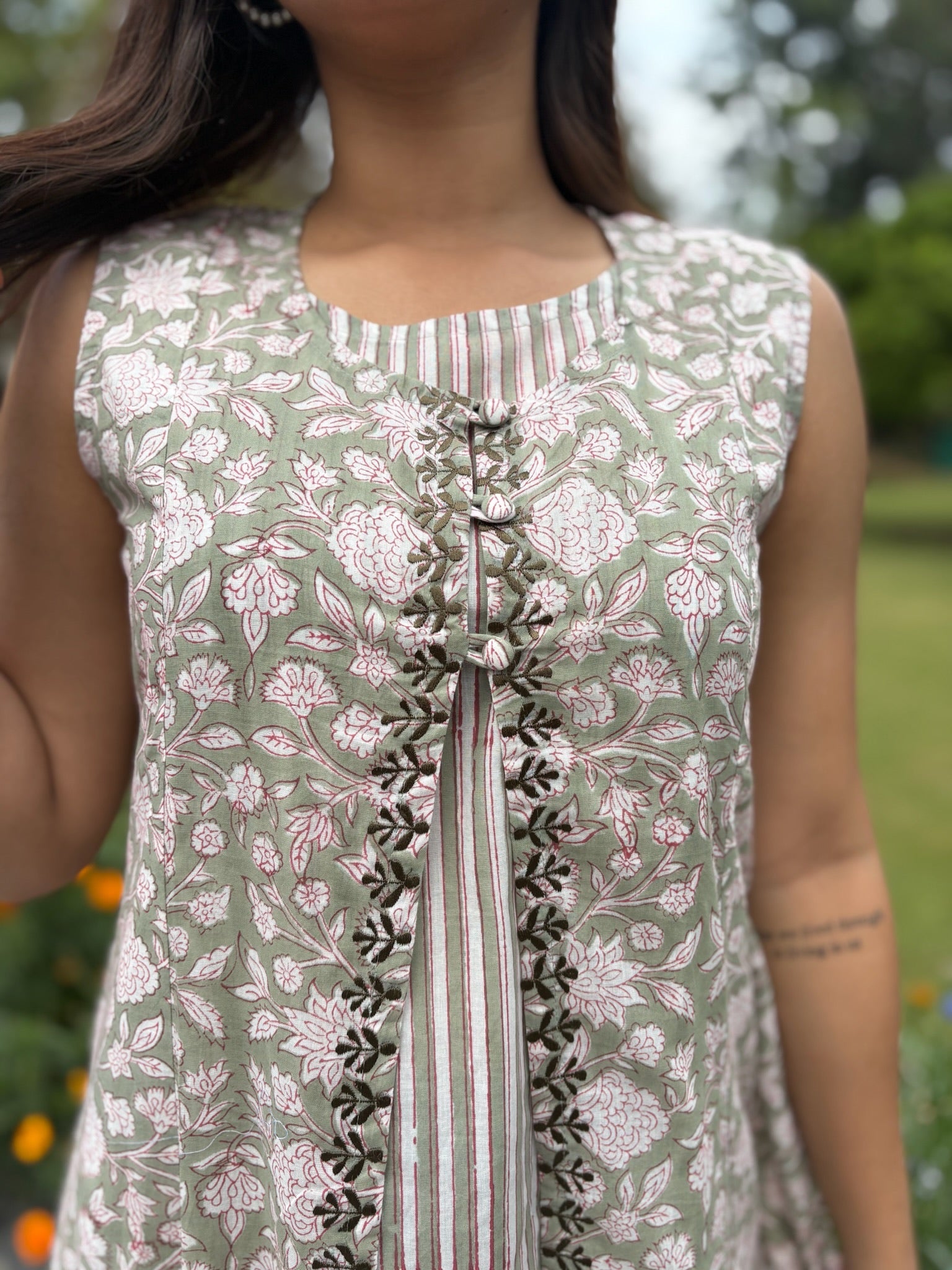 Chili Green Jacket Kurta Set