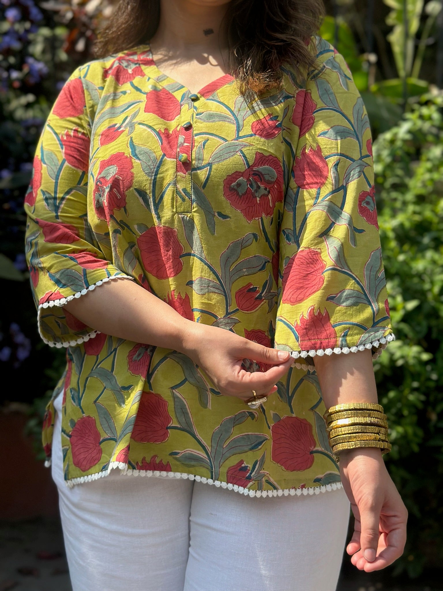 Amber Green Lace Kurti