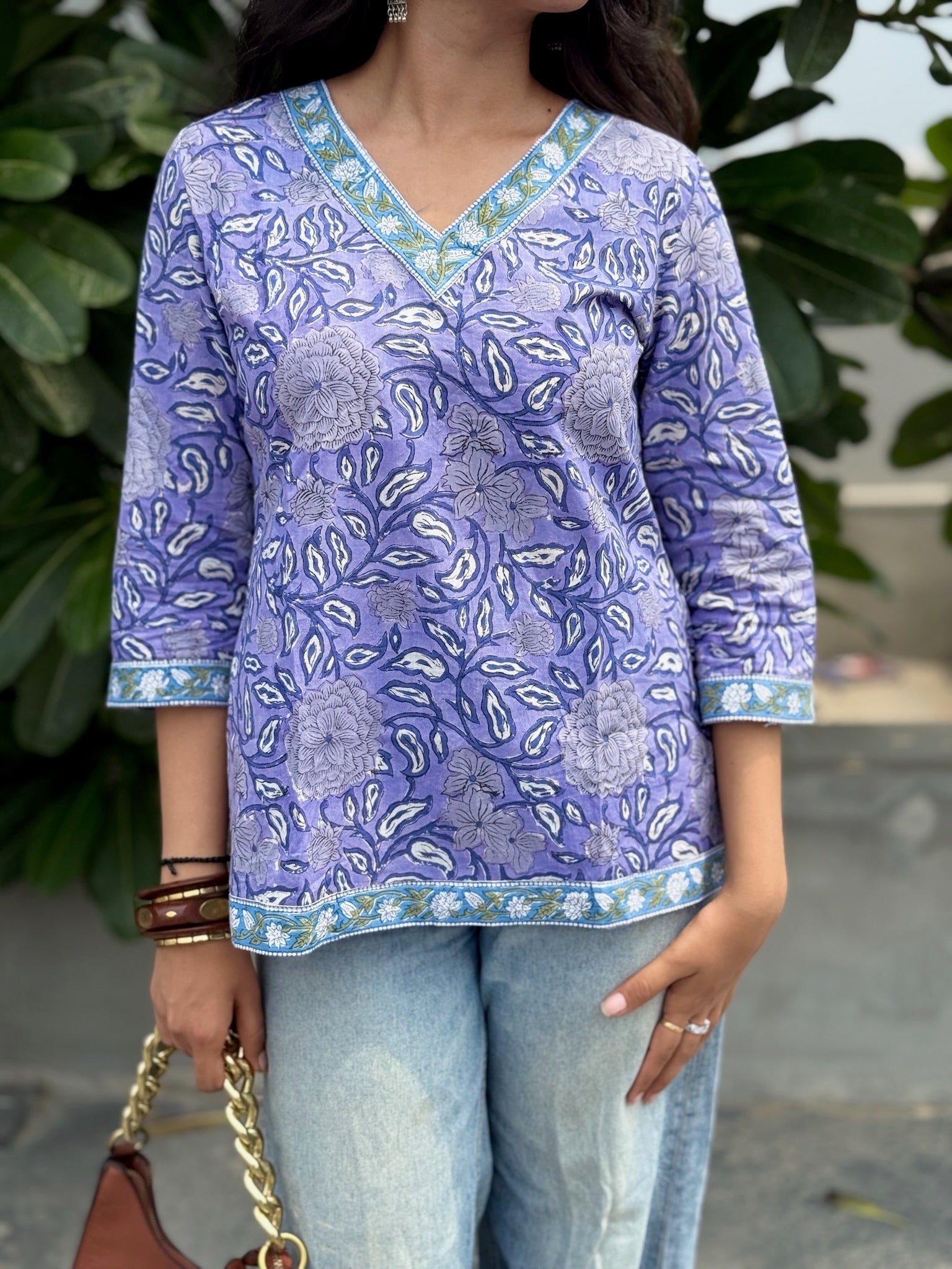 Lavender Bloom Short Kurti