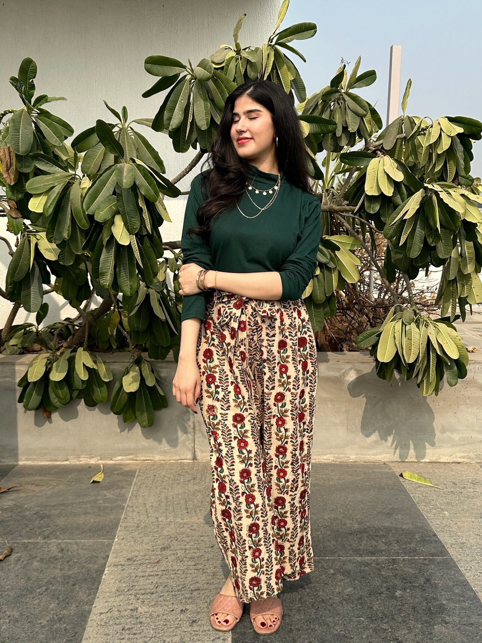 Tan Carnation Wrap Pants