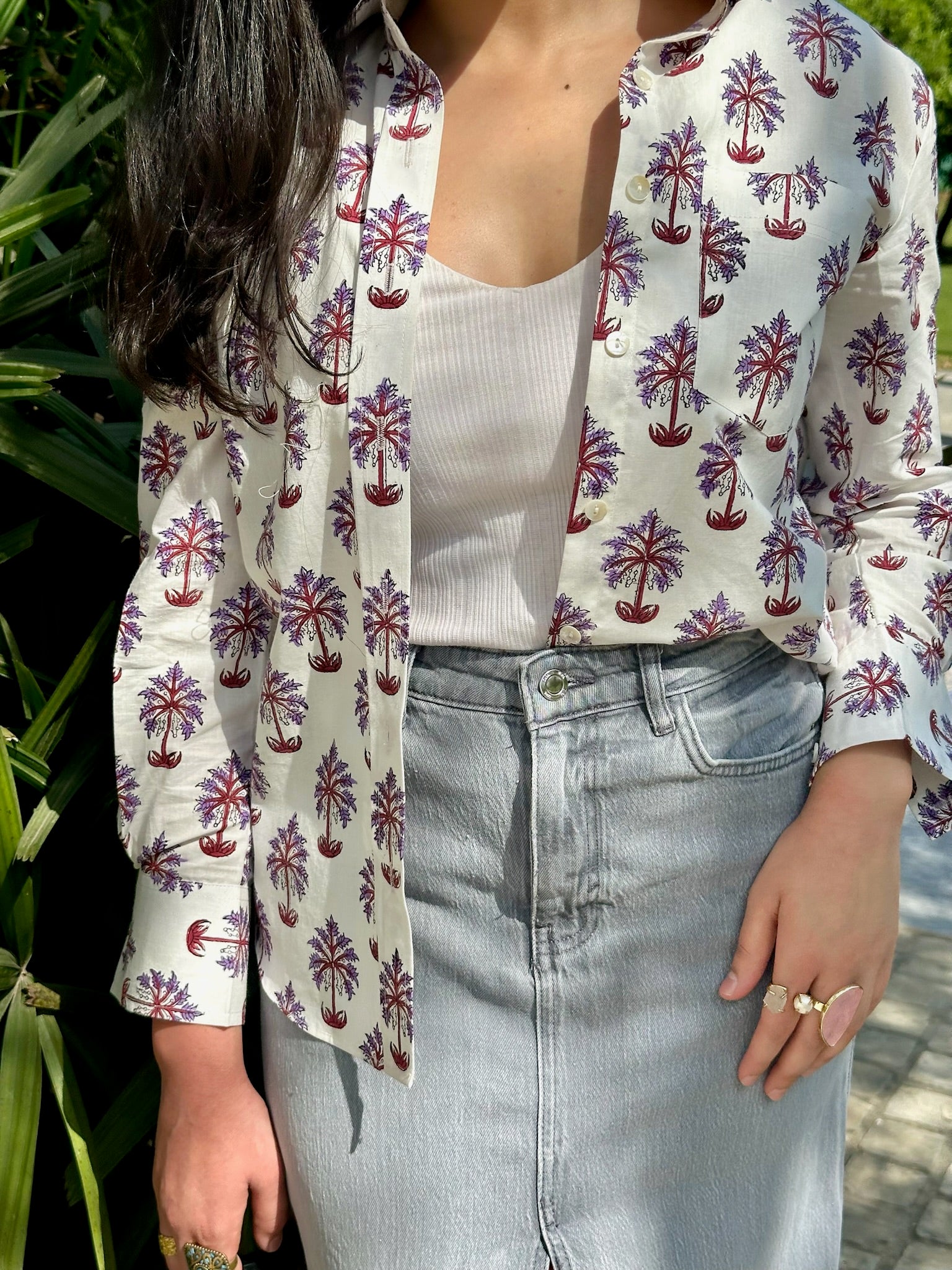 Palm Leaves Purple And Wine Shirt