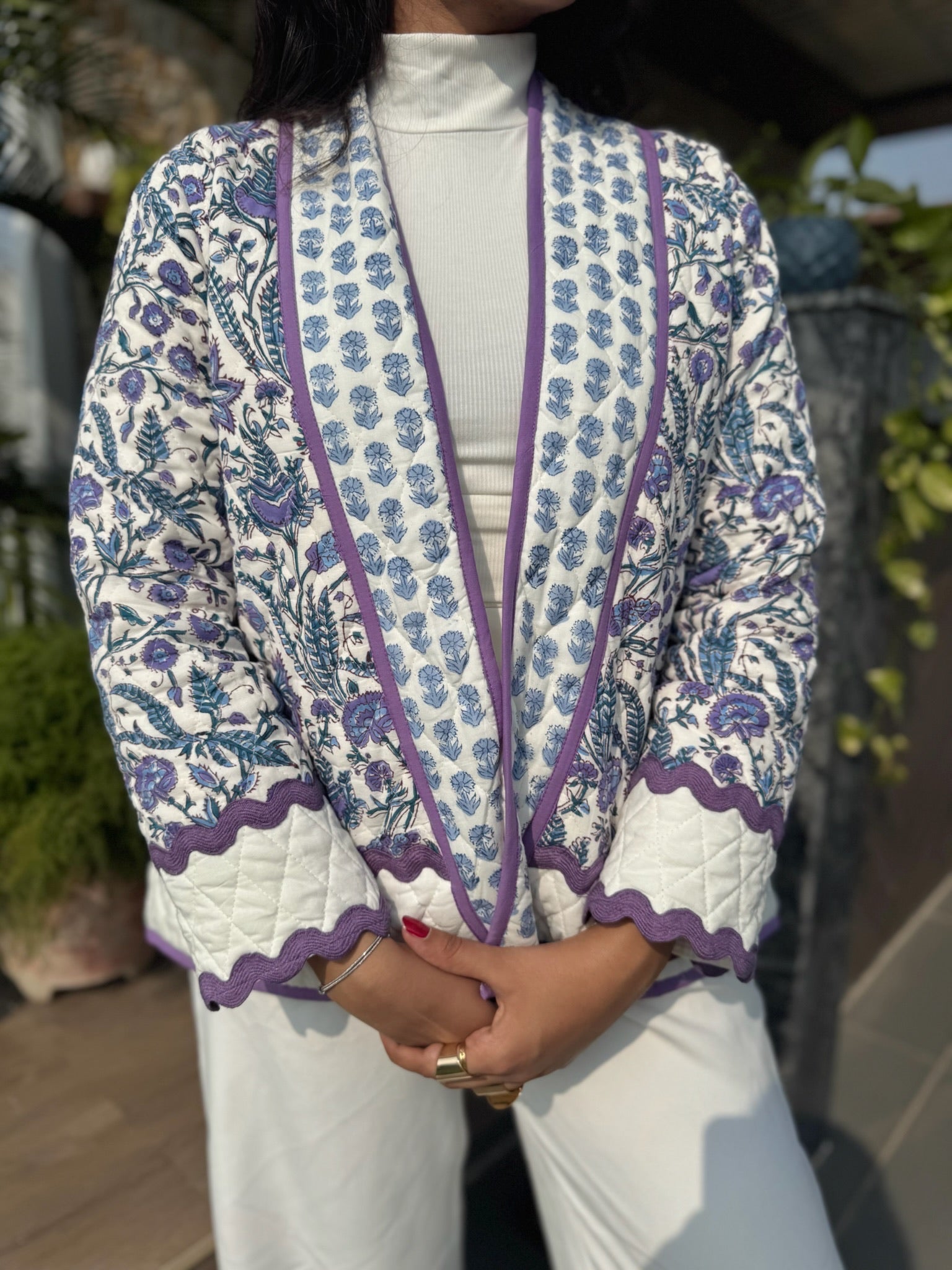 White Berry Quilted Shrug