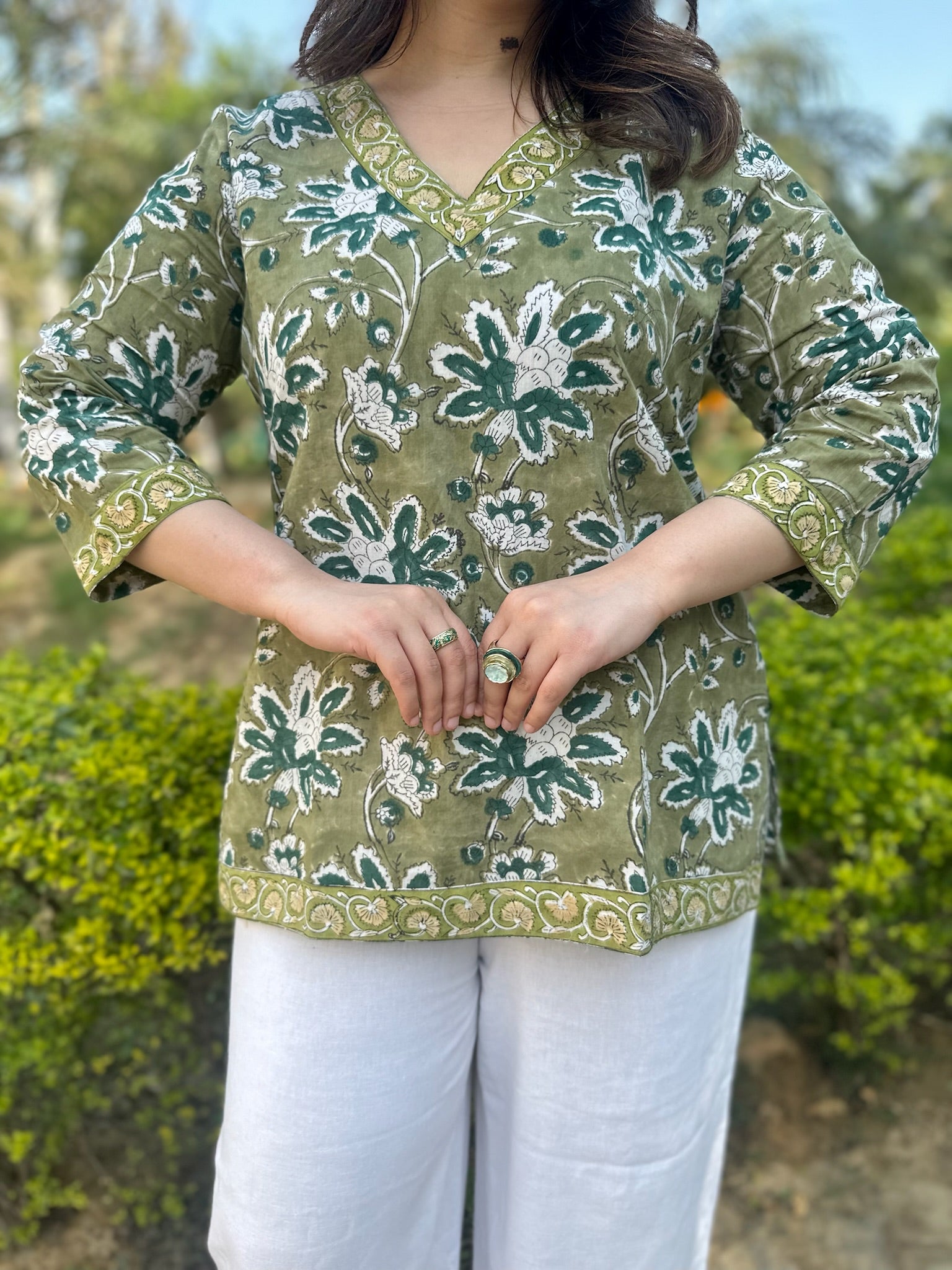 Wild Green Short Kurti