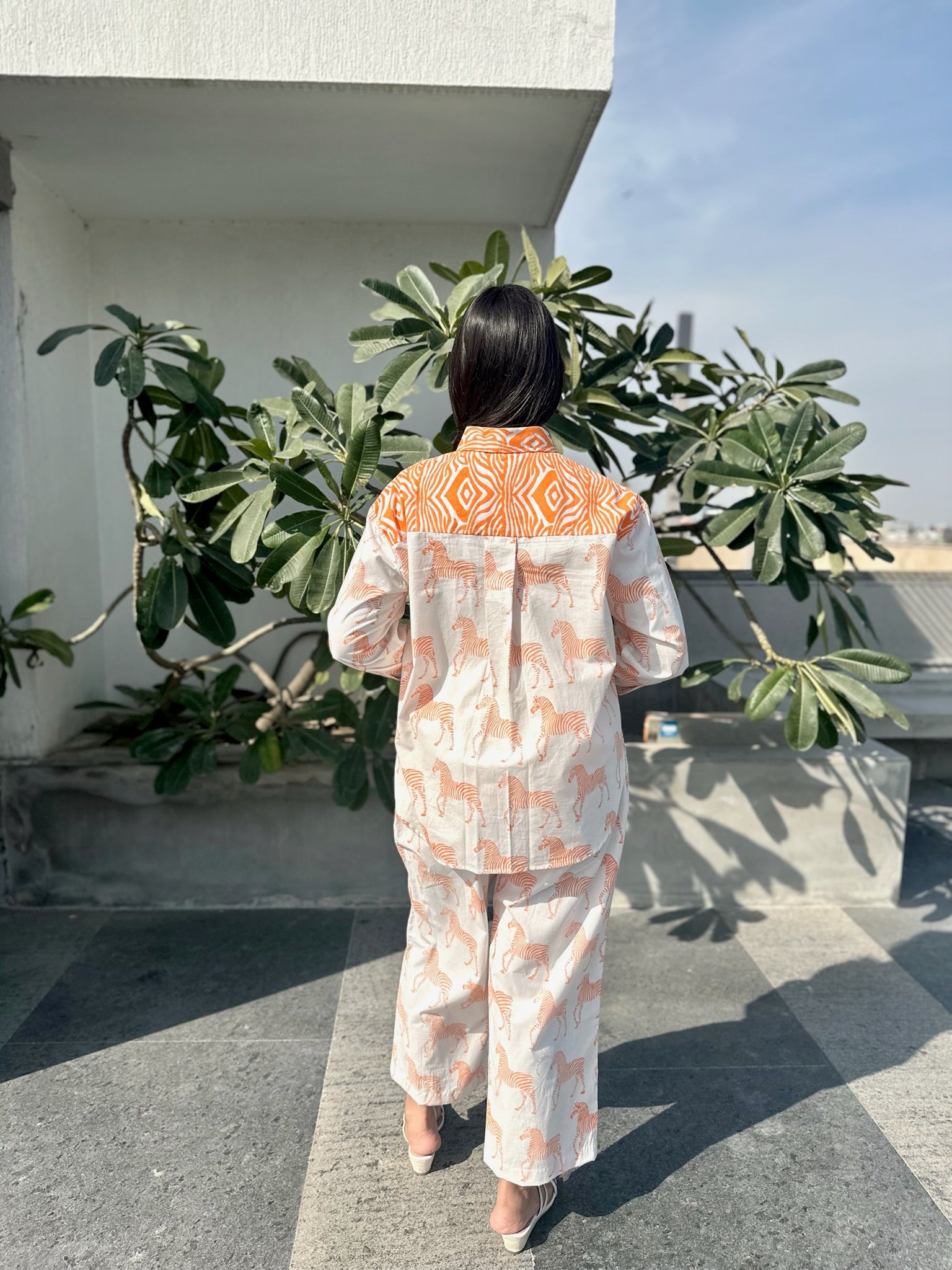 Zebra Striped Orange Co-ord Set
