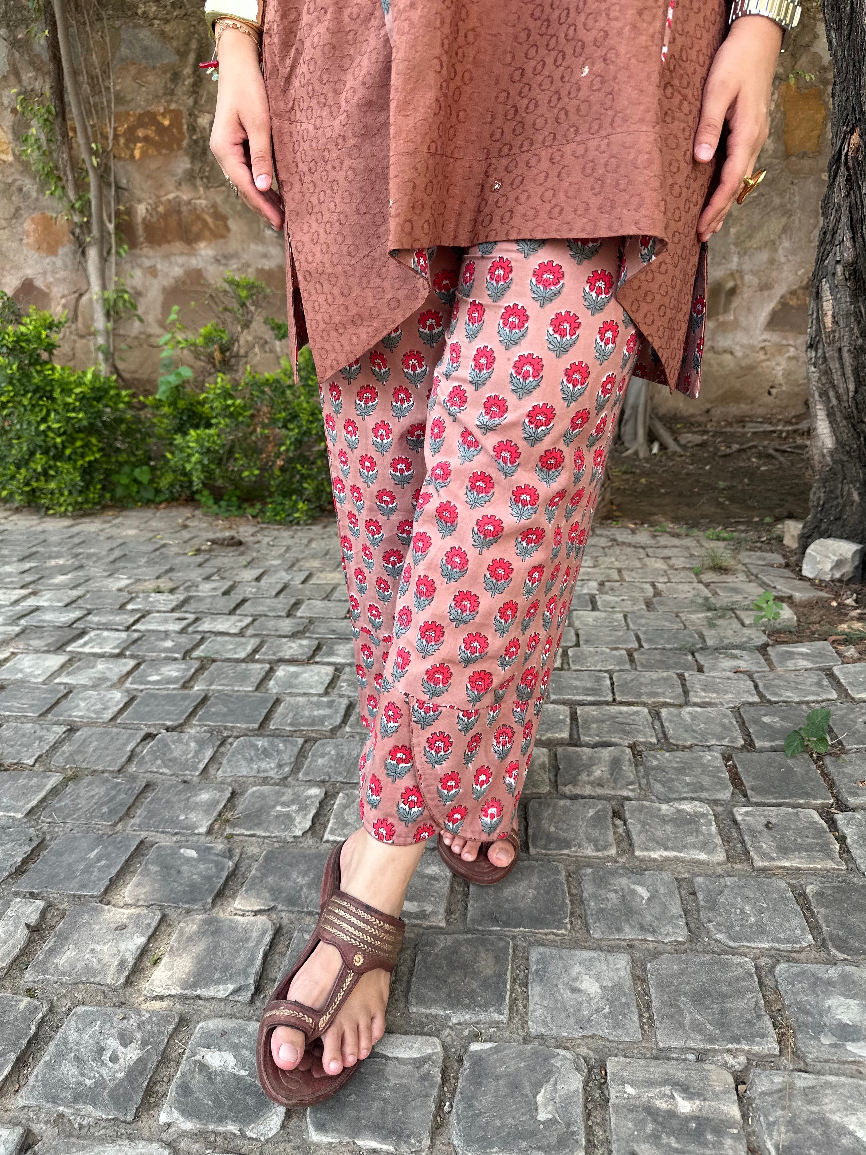 cinnamon brown short dobby co-ord set