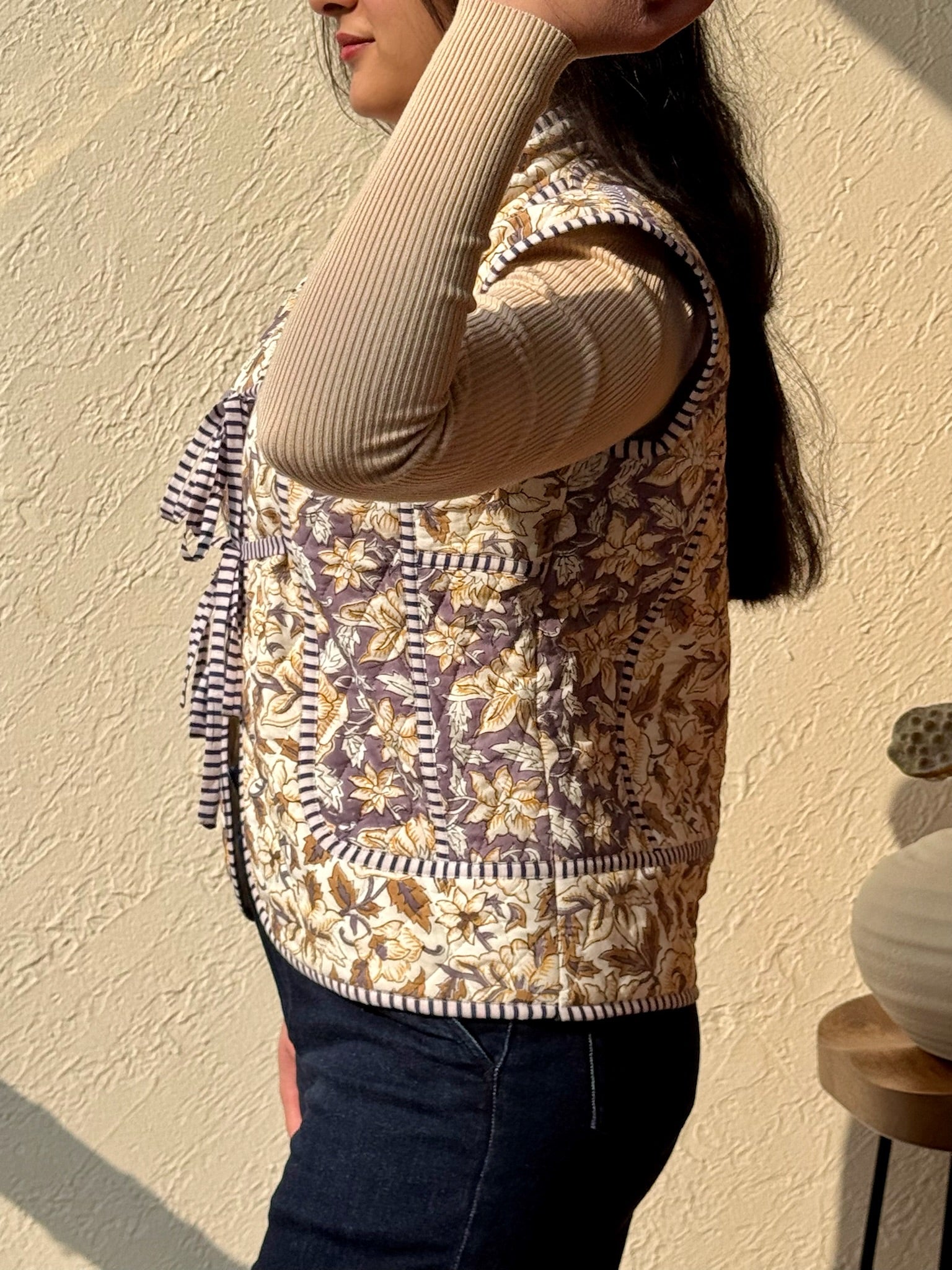 Ochre Brown Quilted Dual Jacket