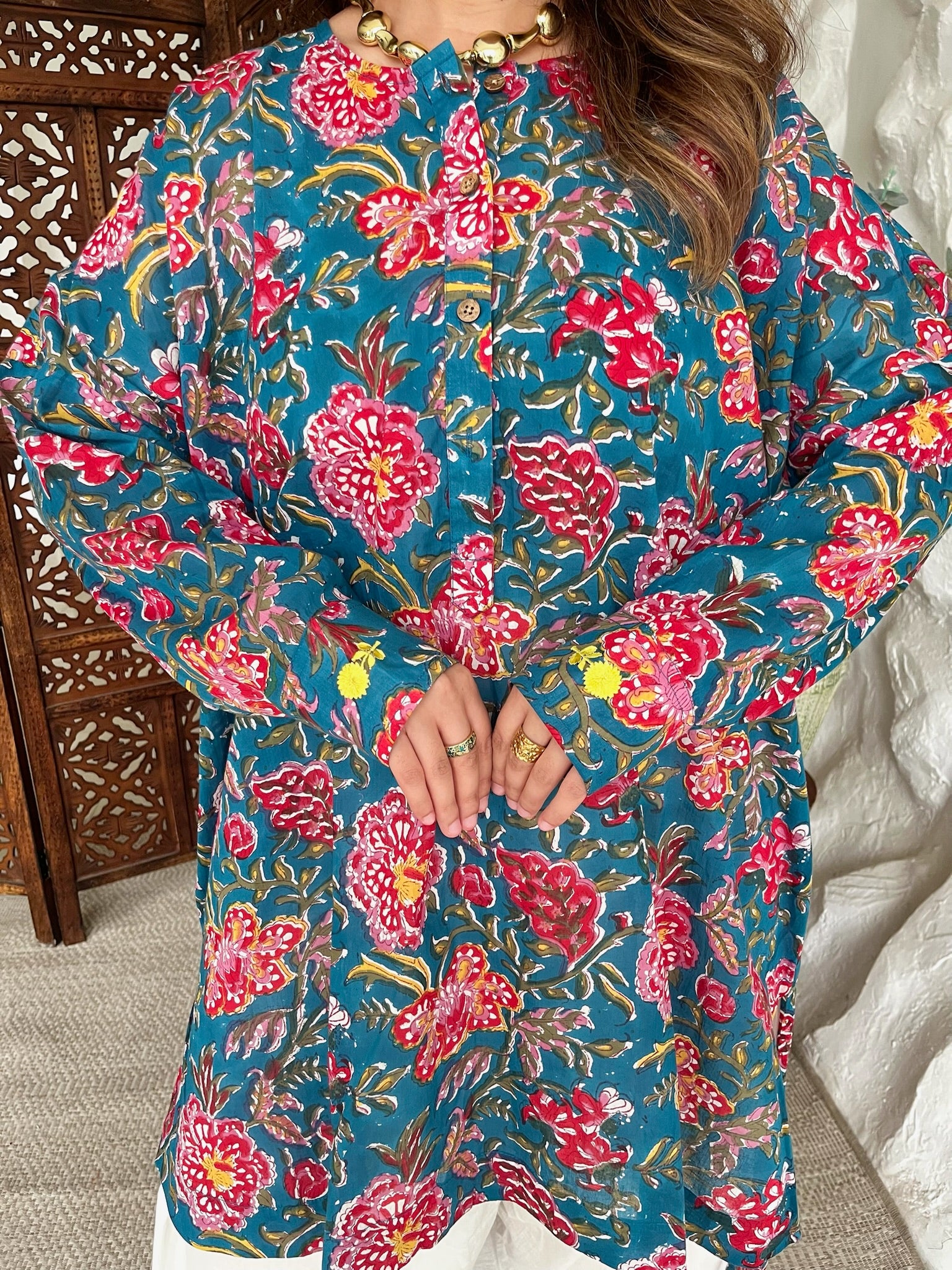 Jade Teal Mulmul Co-Ord Set