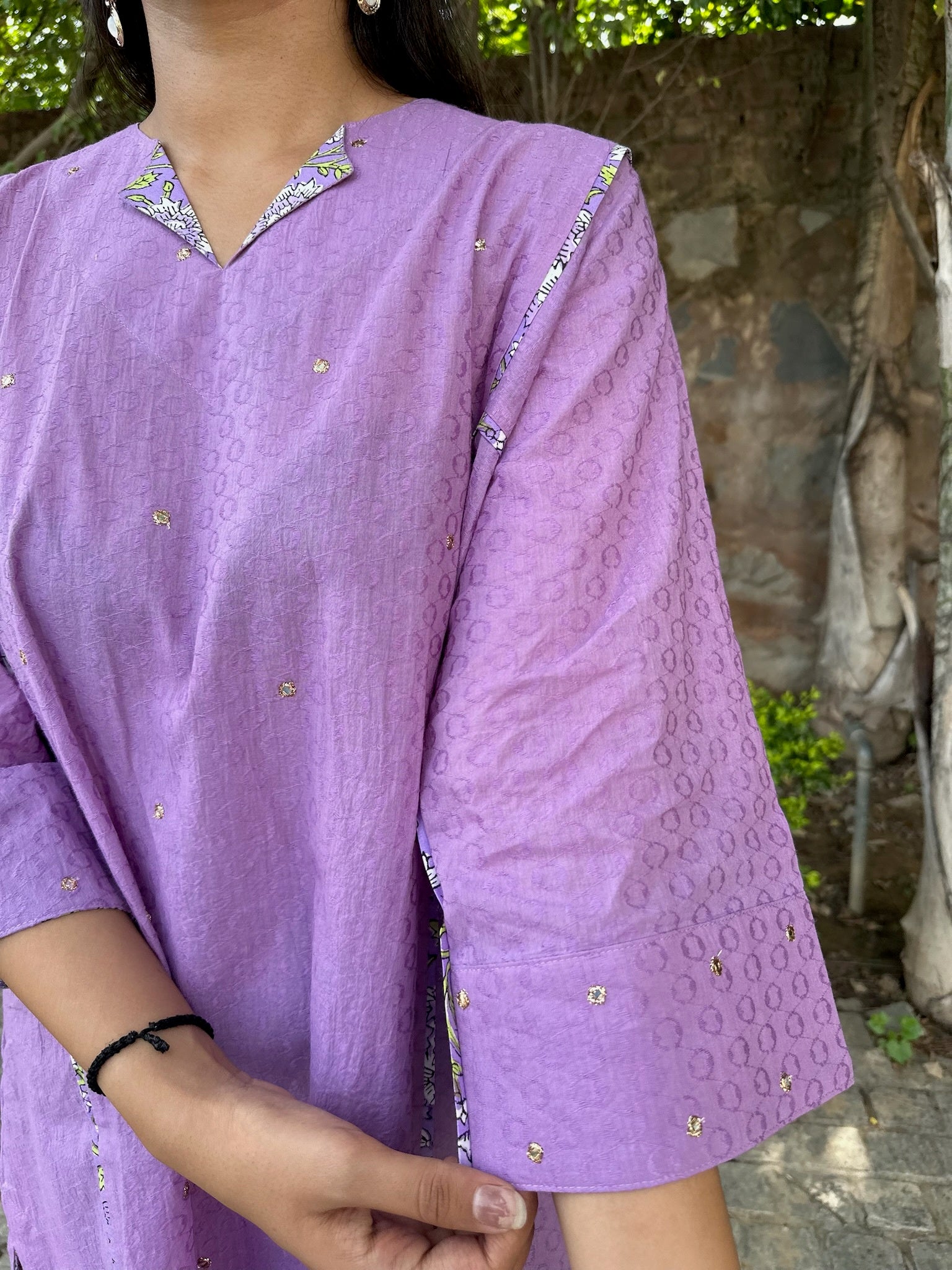 wisteria purple short dobby co-ord set