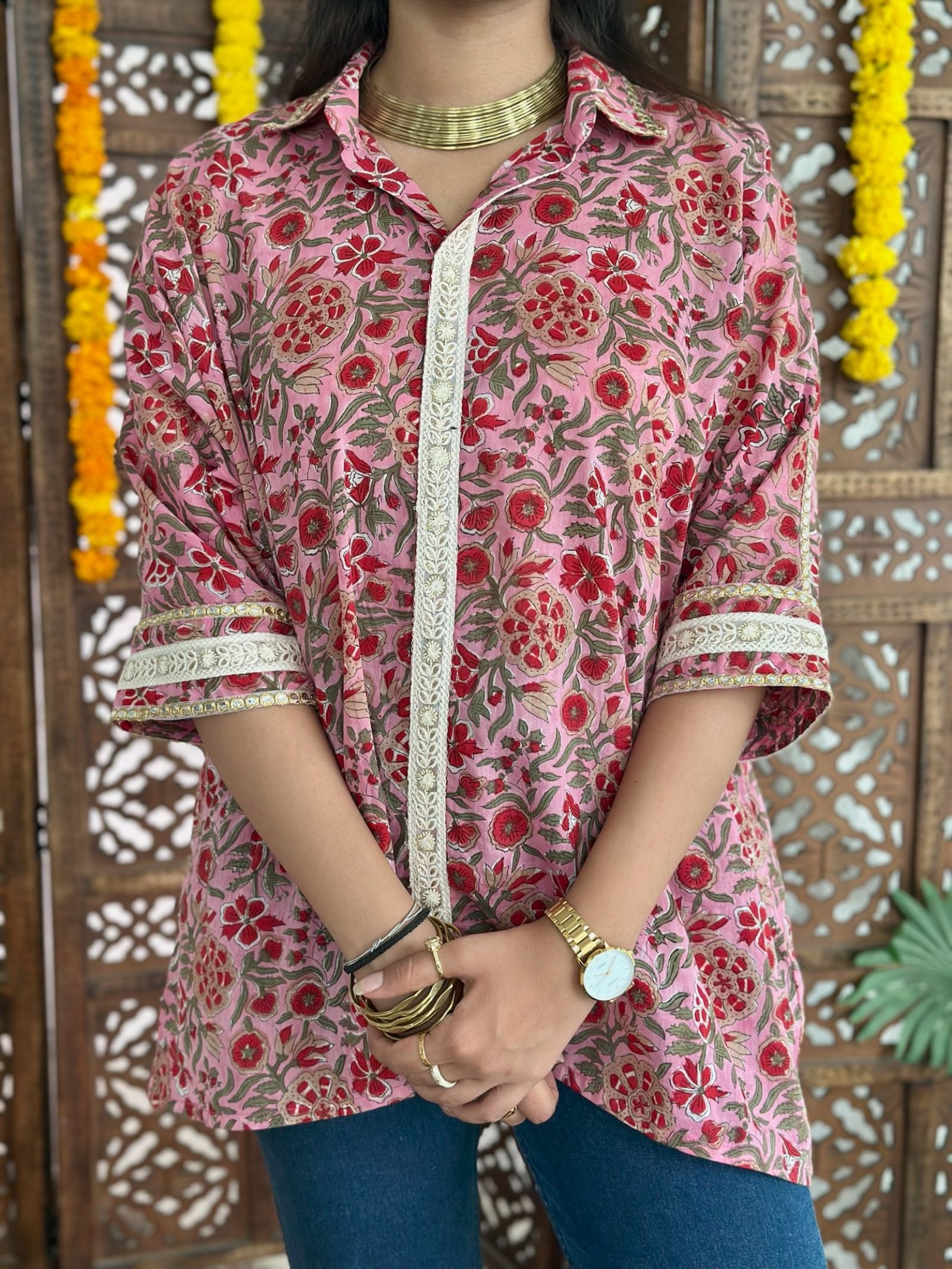 Maple Ochre Asymmetric Mulmul Shirt