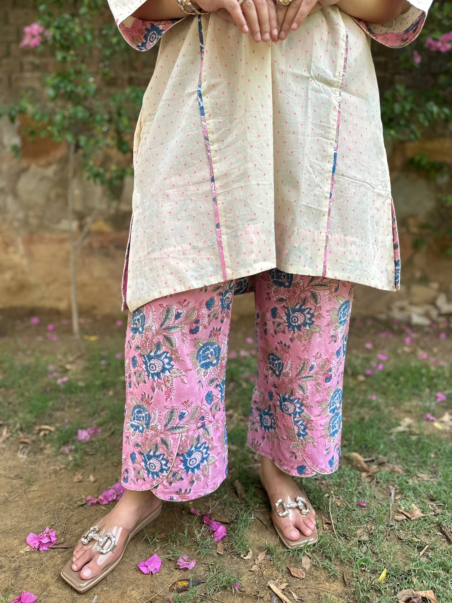 Pink Vanilla Long Dobby Co-Ord Set