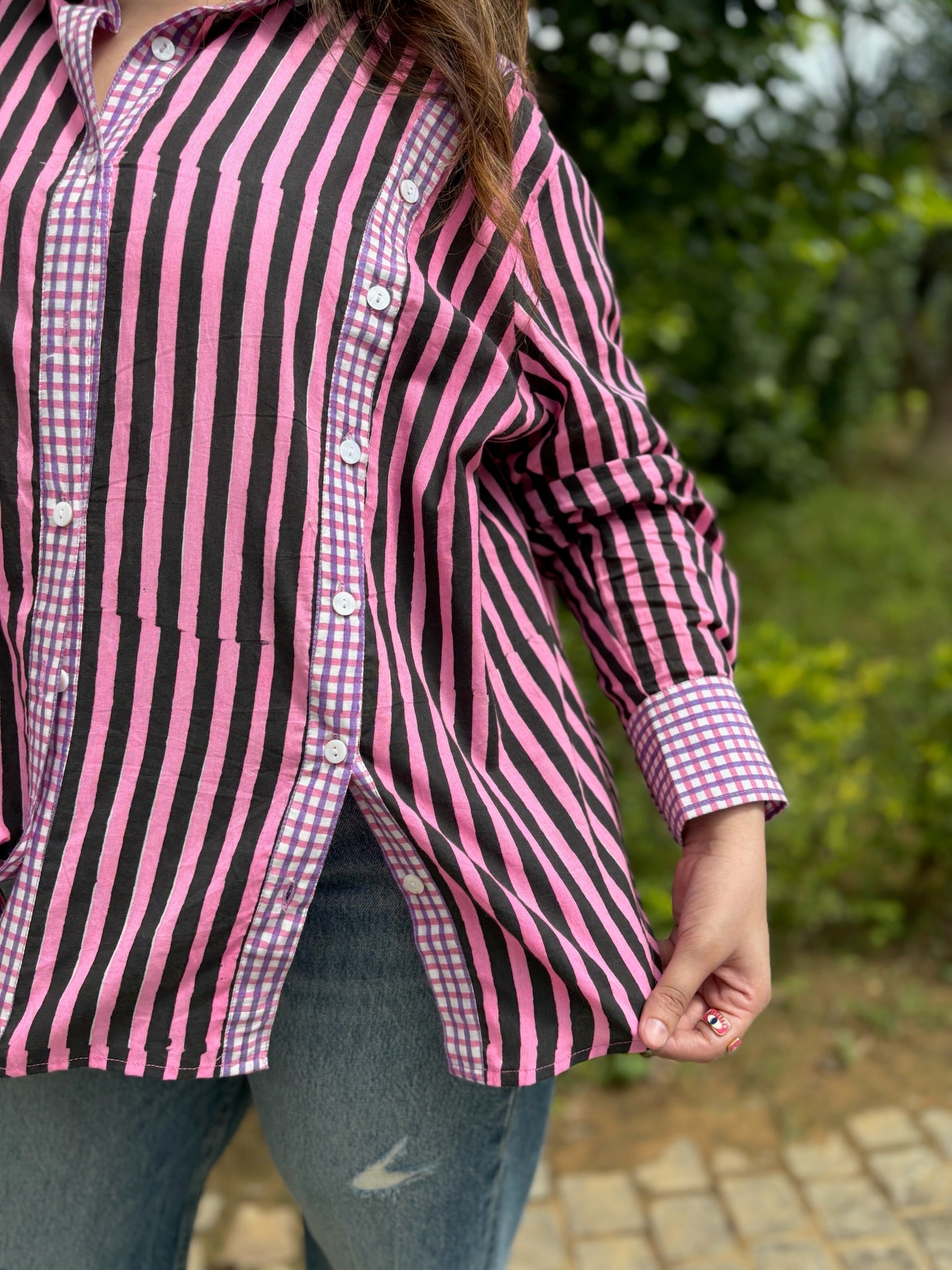Rose Glow Multiple Placket Shirt