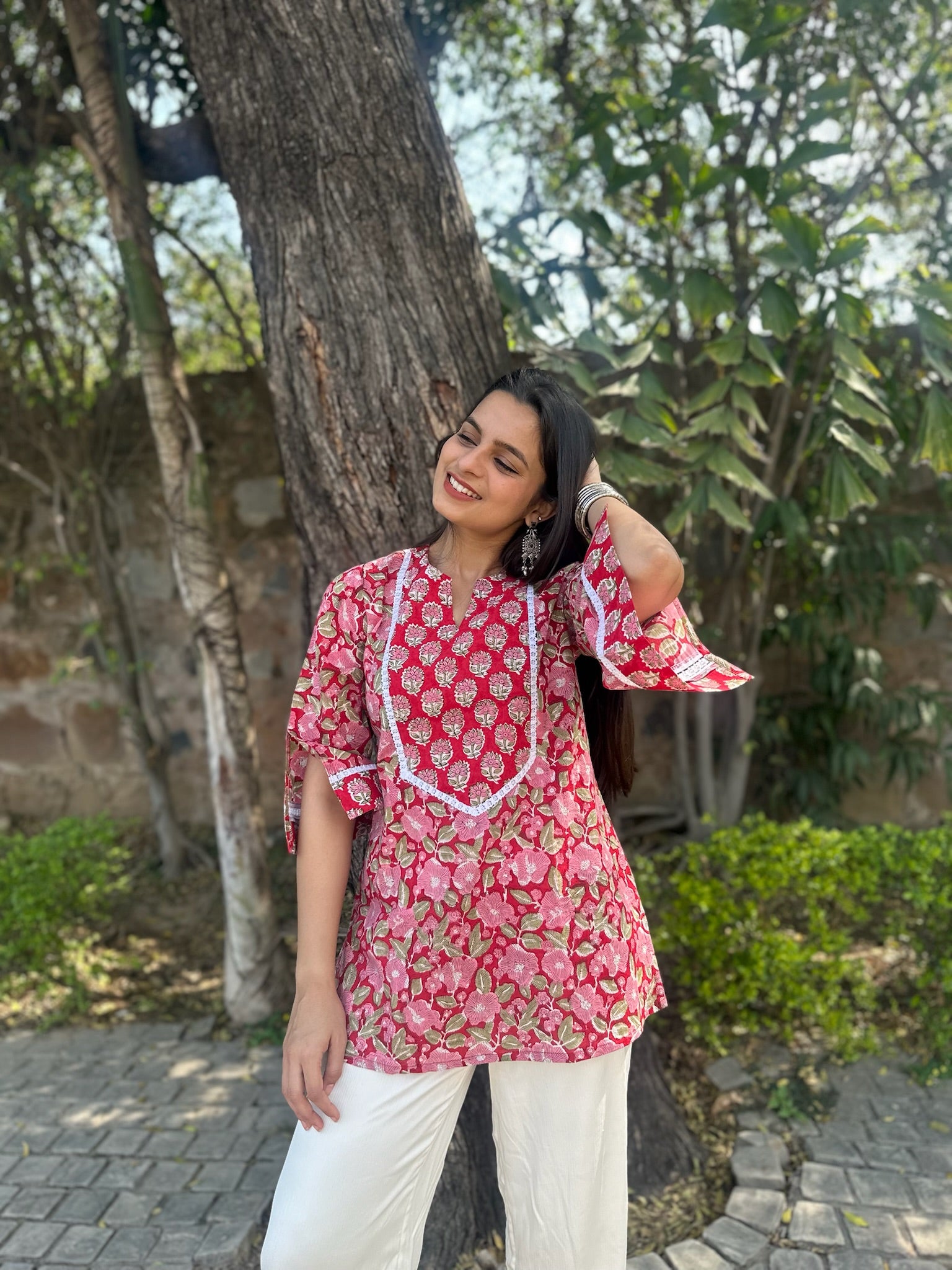 Kashmir Yoke Short Kurti