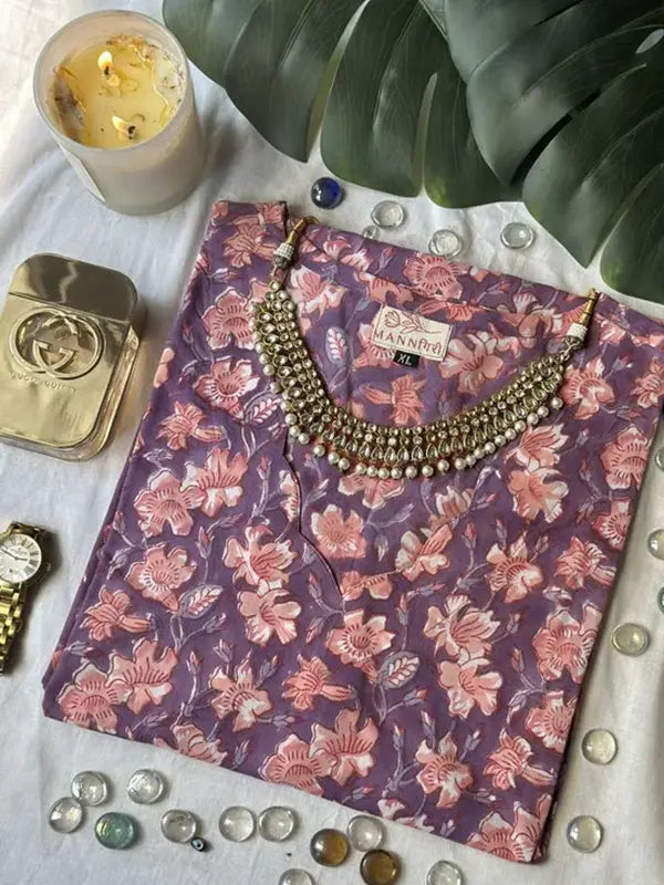 Berry Violet Long Kurta
