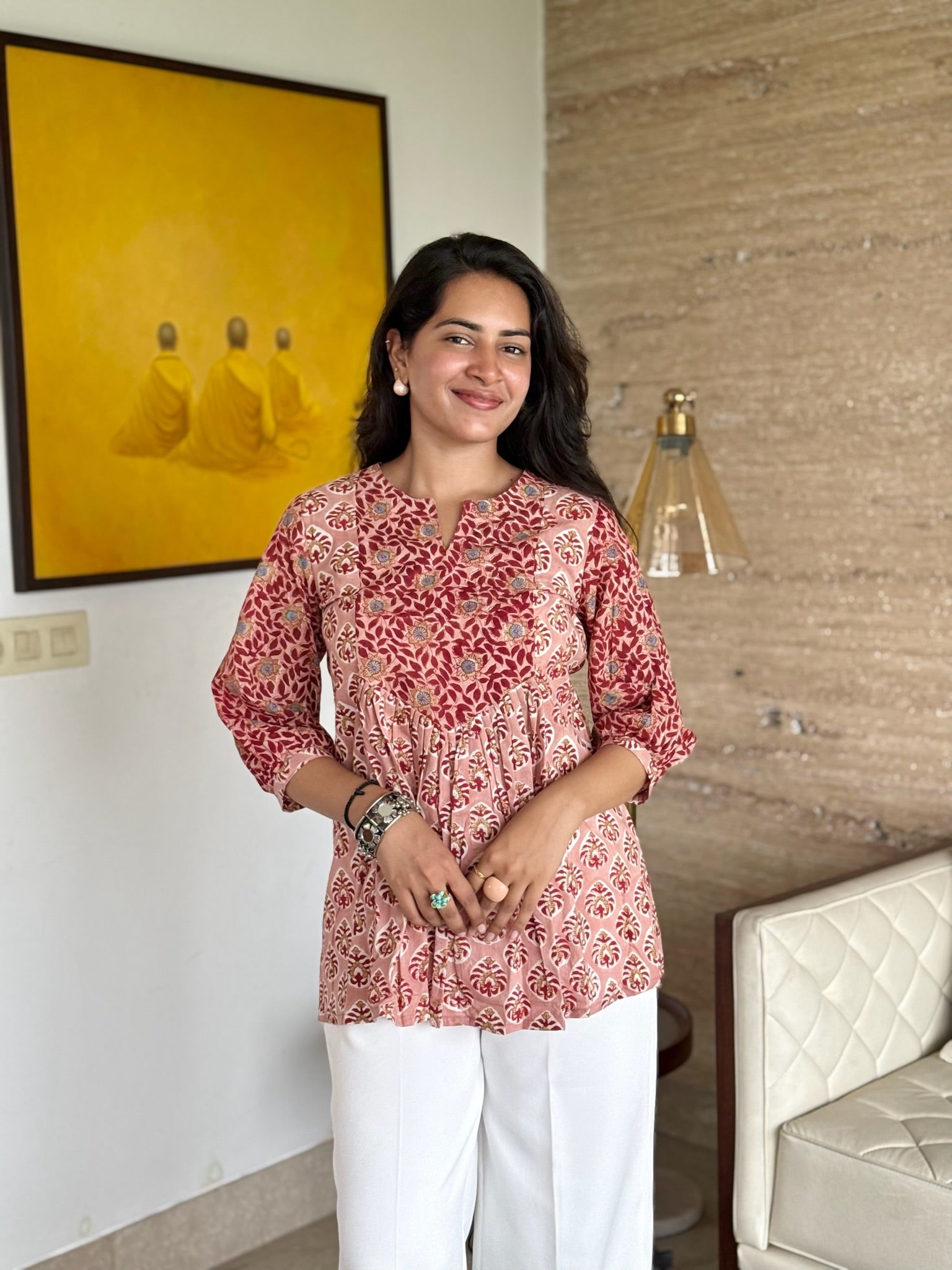 Coastal Sand Gather Short Kurti