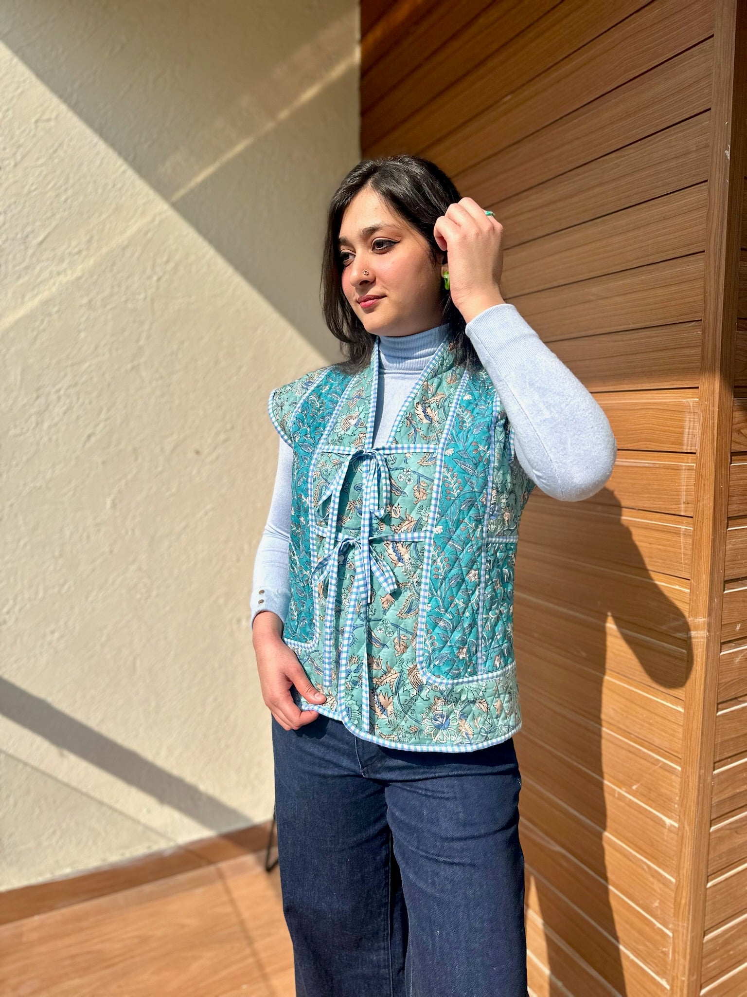 Feather Blue Quilted Dual Jacket