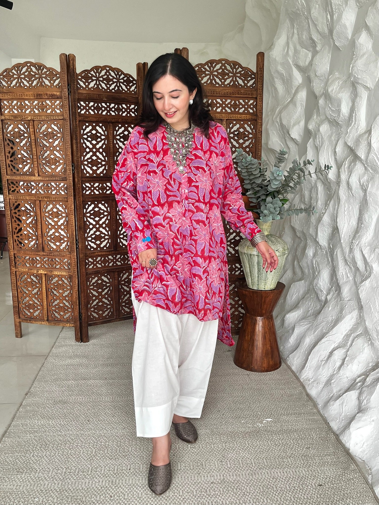 Gulabi Crimson Mulmul Co-Ord Set