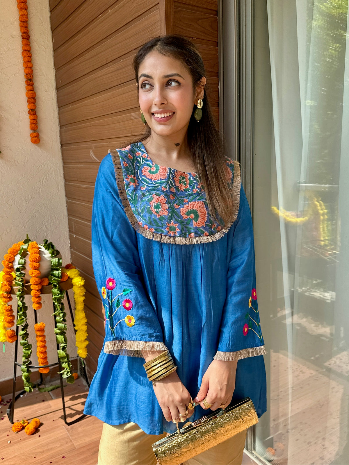 Neelam Yoke Short Kurta Set