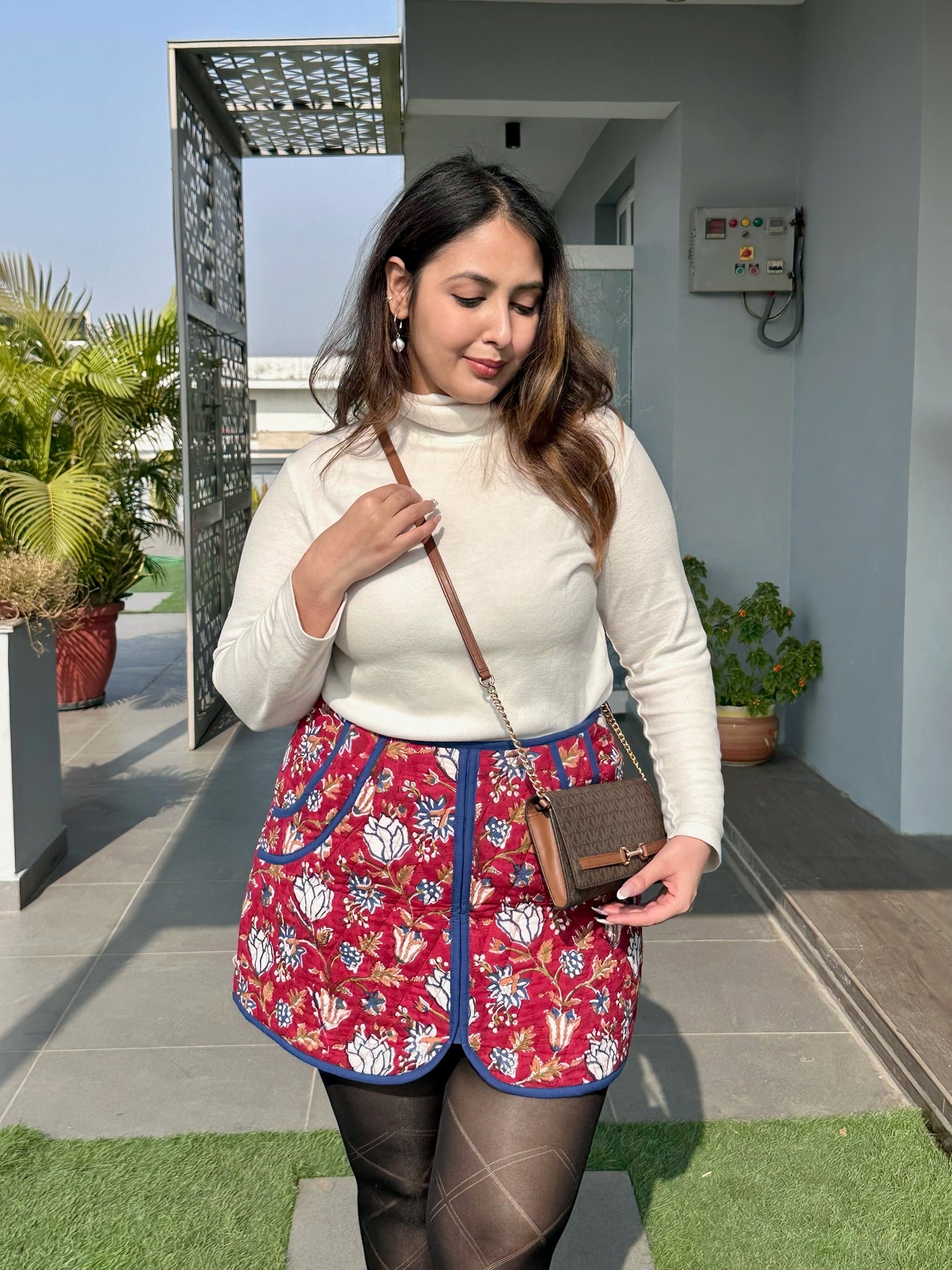 Rustic Red Quilted Skirt