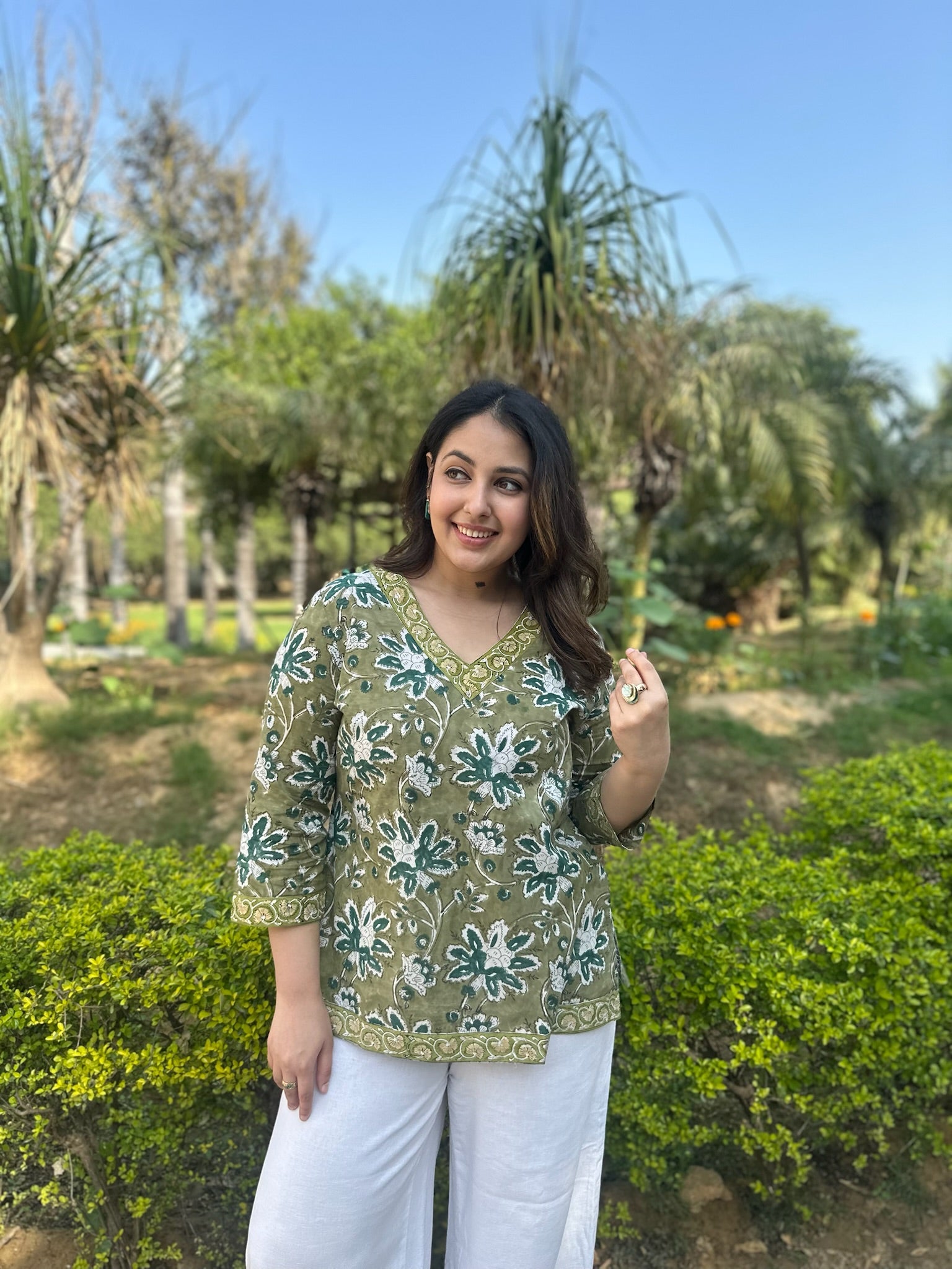 Wild Green Short Kurti