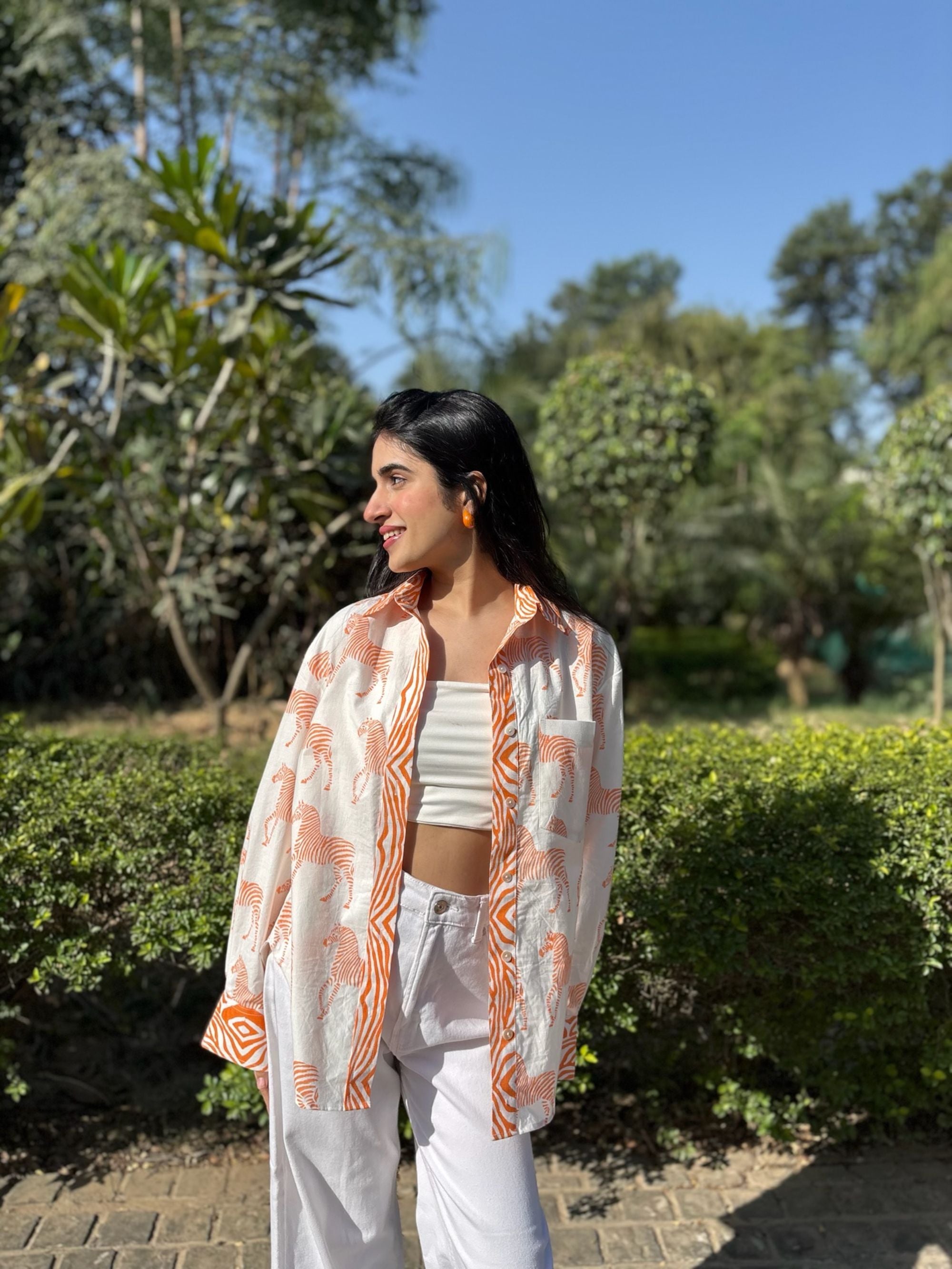 Zebra Striped Orange Shirt