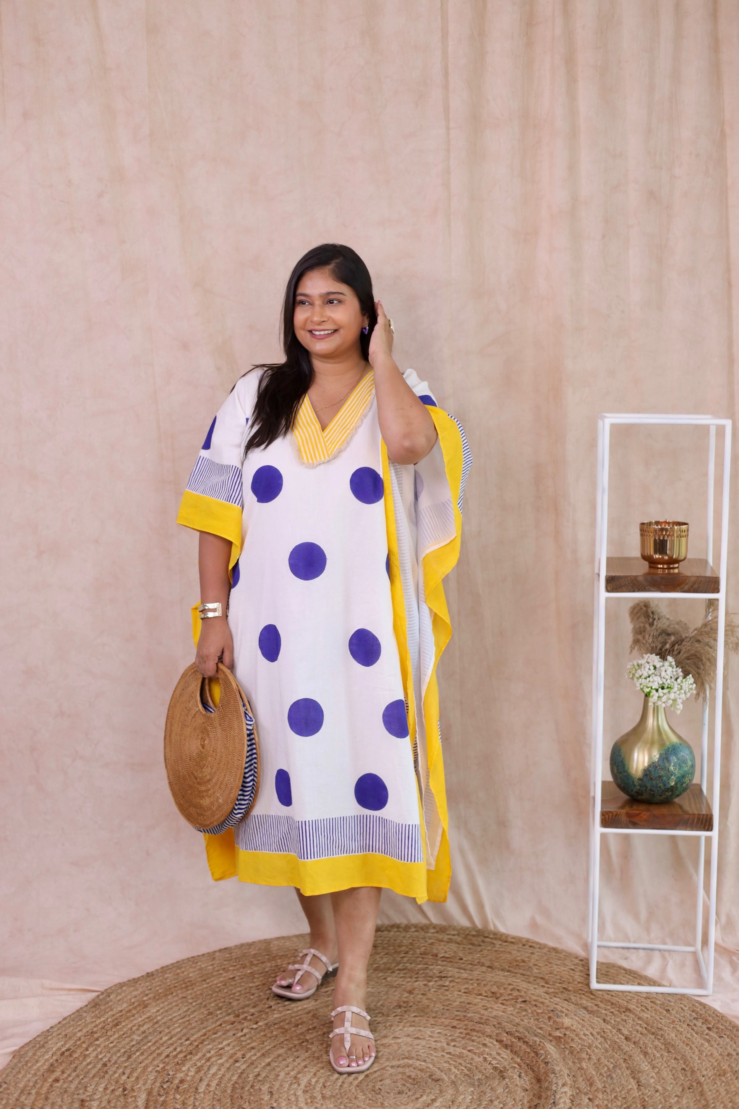 Blueberry Polka Dot Kaftan