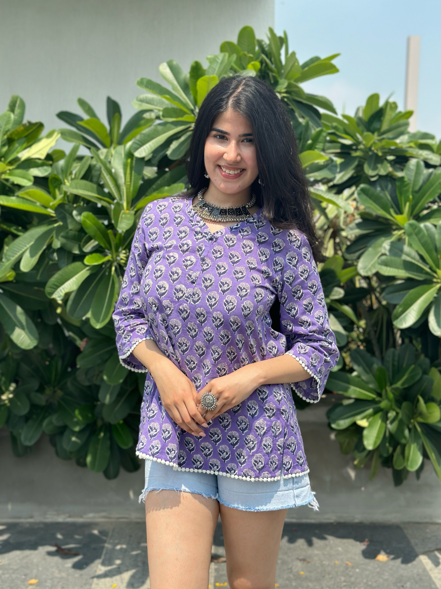 Grape Purple Short Kurti