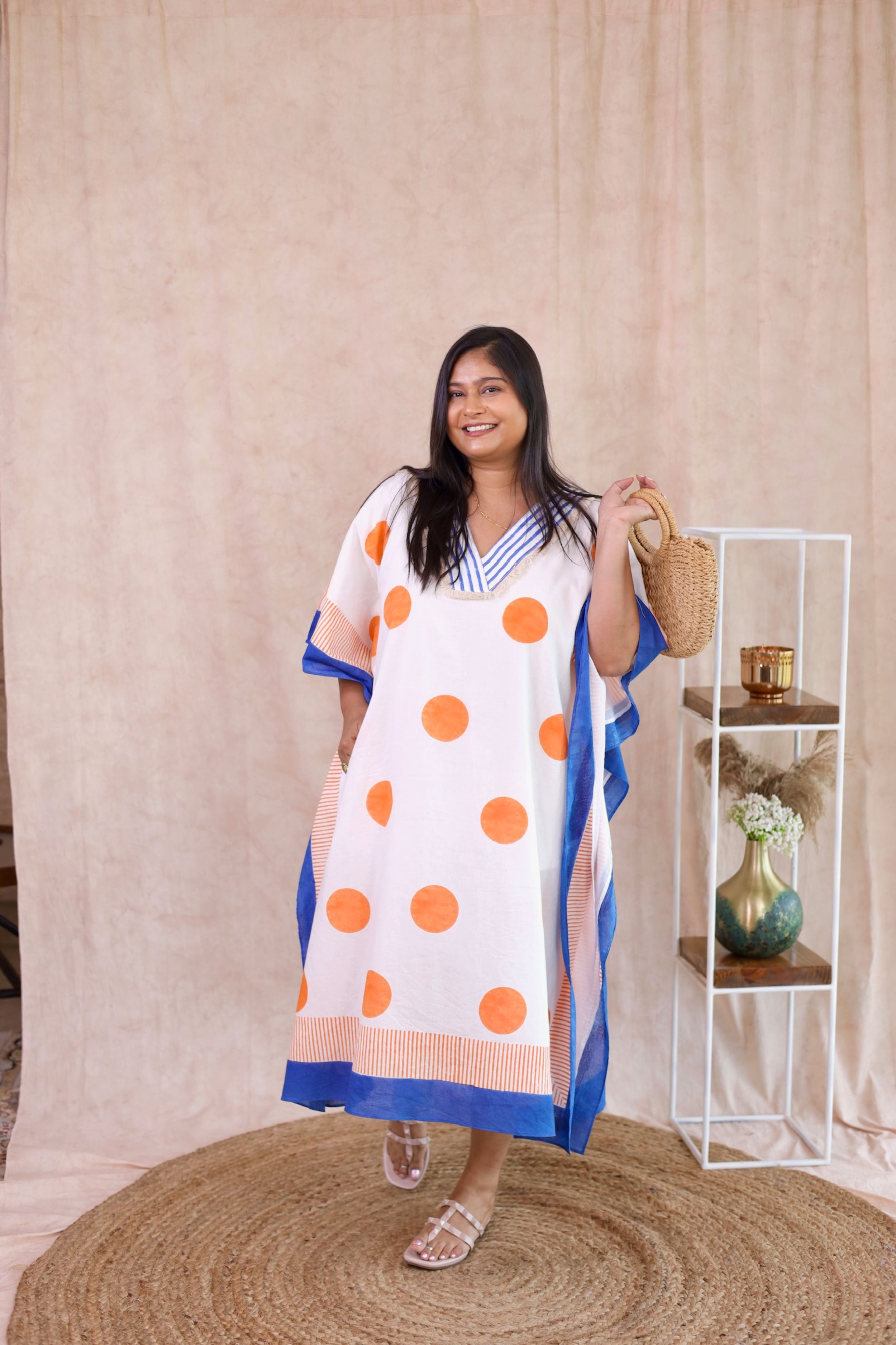 Mandarin Polka Dot Kaftan