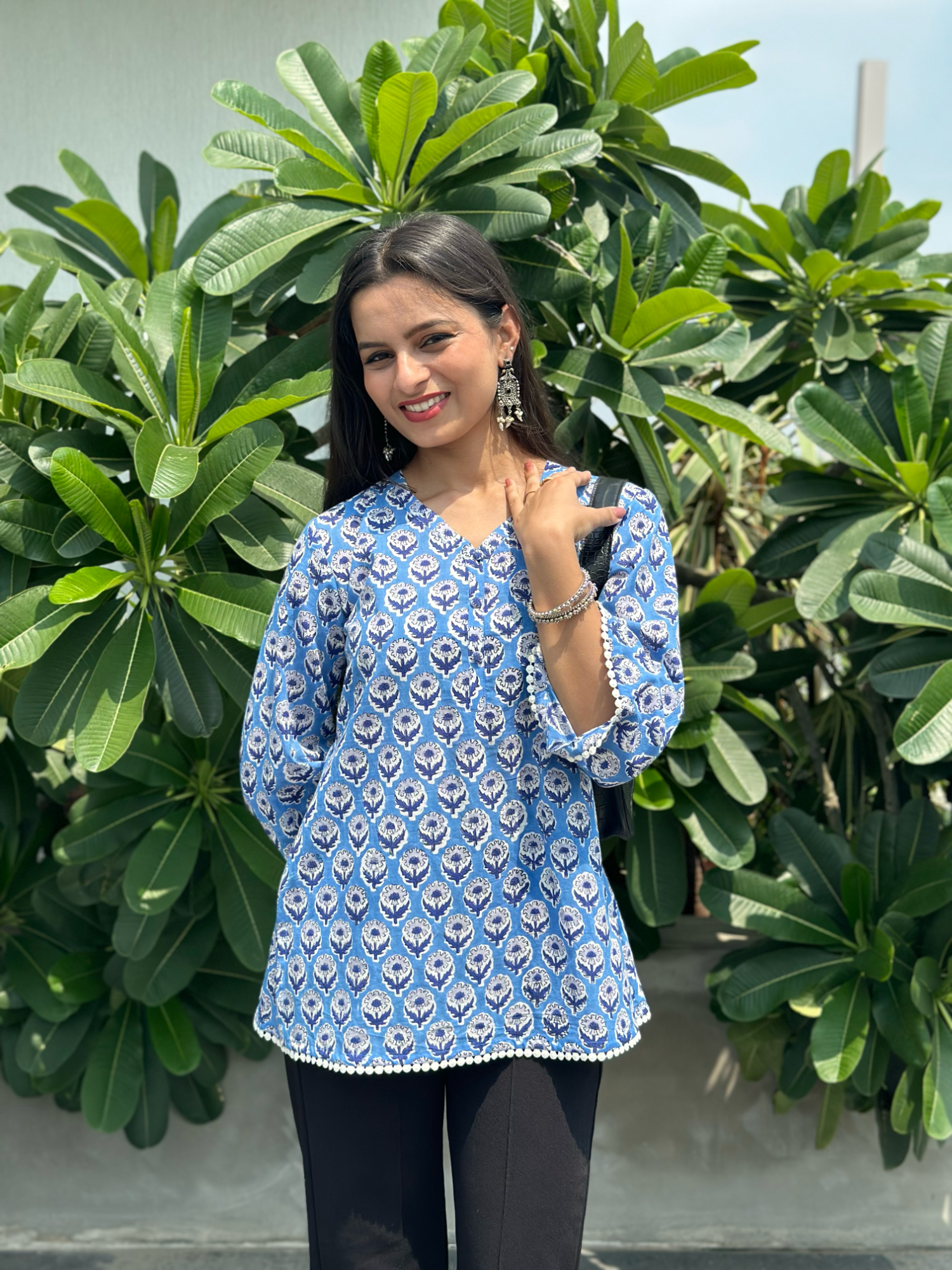 Slate Blue Short Kurti