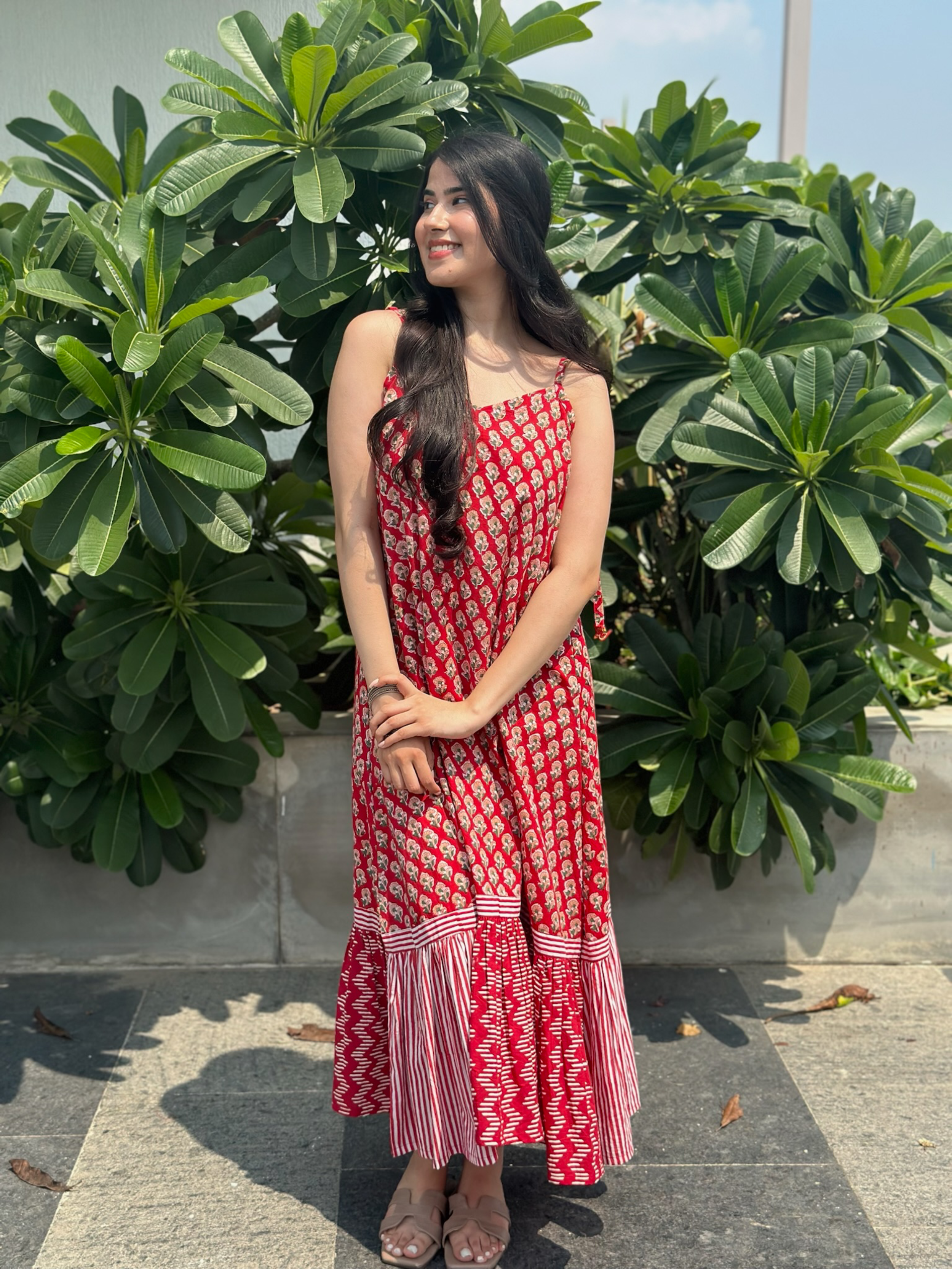 Scarlet Red Strap Maxi Dress