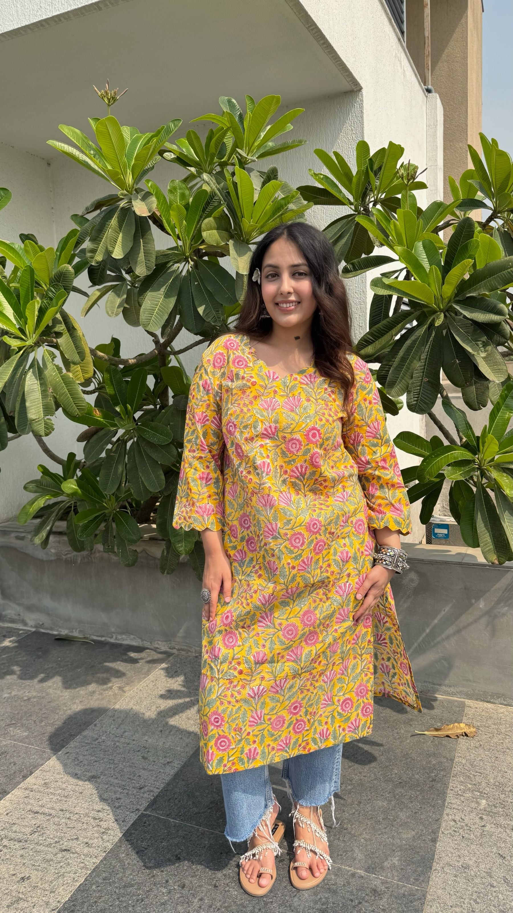 Corn Yellow Long Kurta