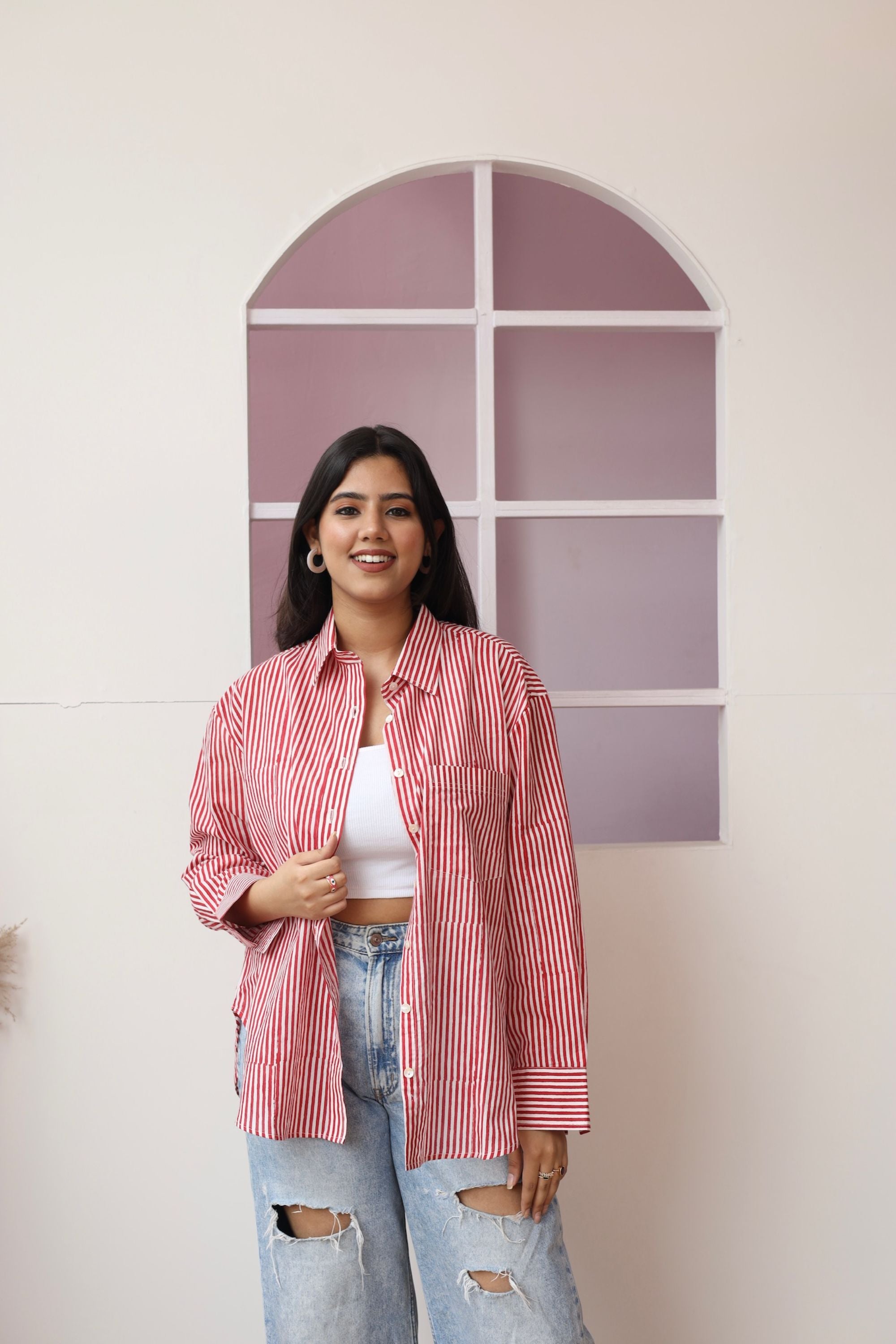 Mono Red Stripes Shirt