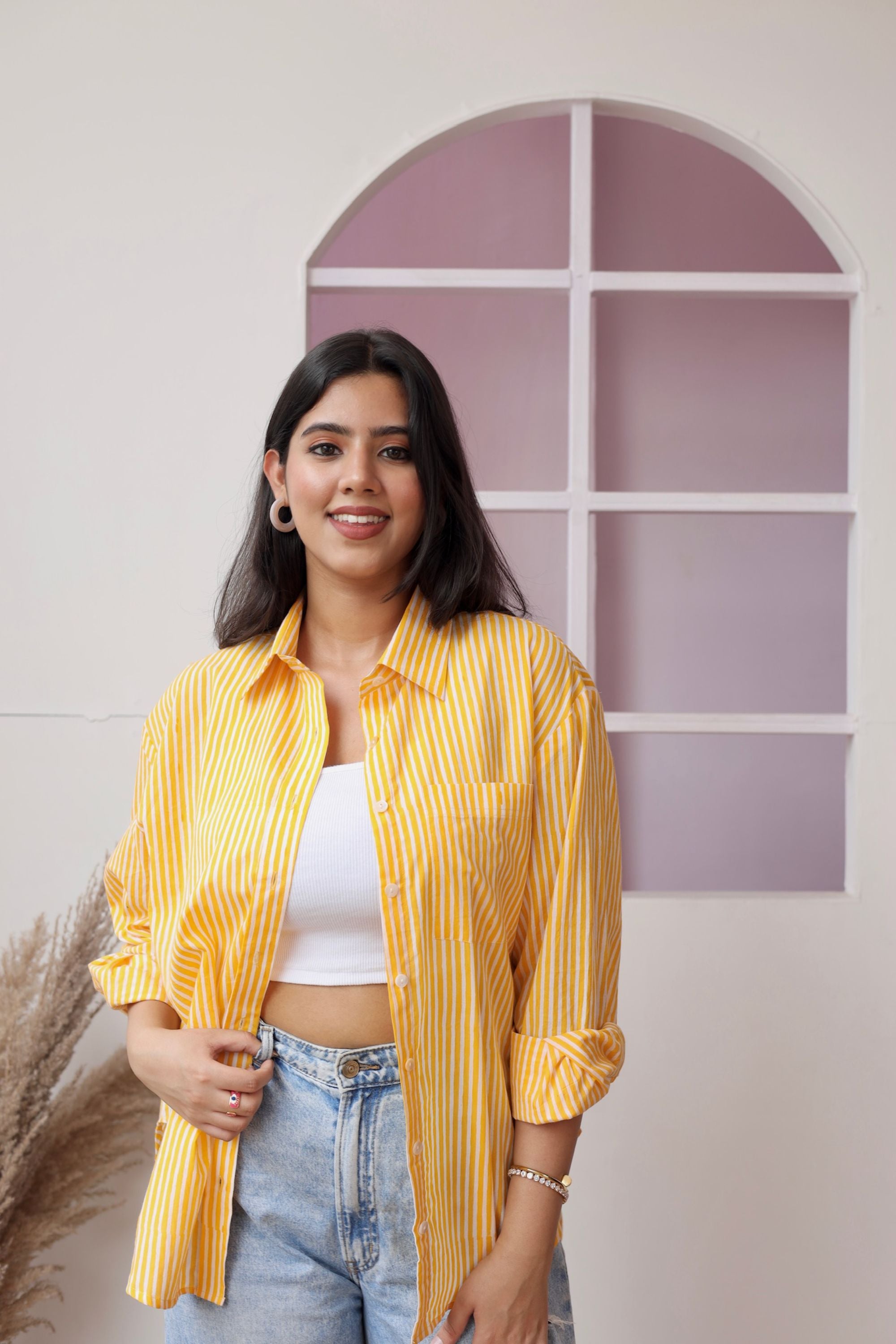 Mono Yellow Stripes Shirt