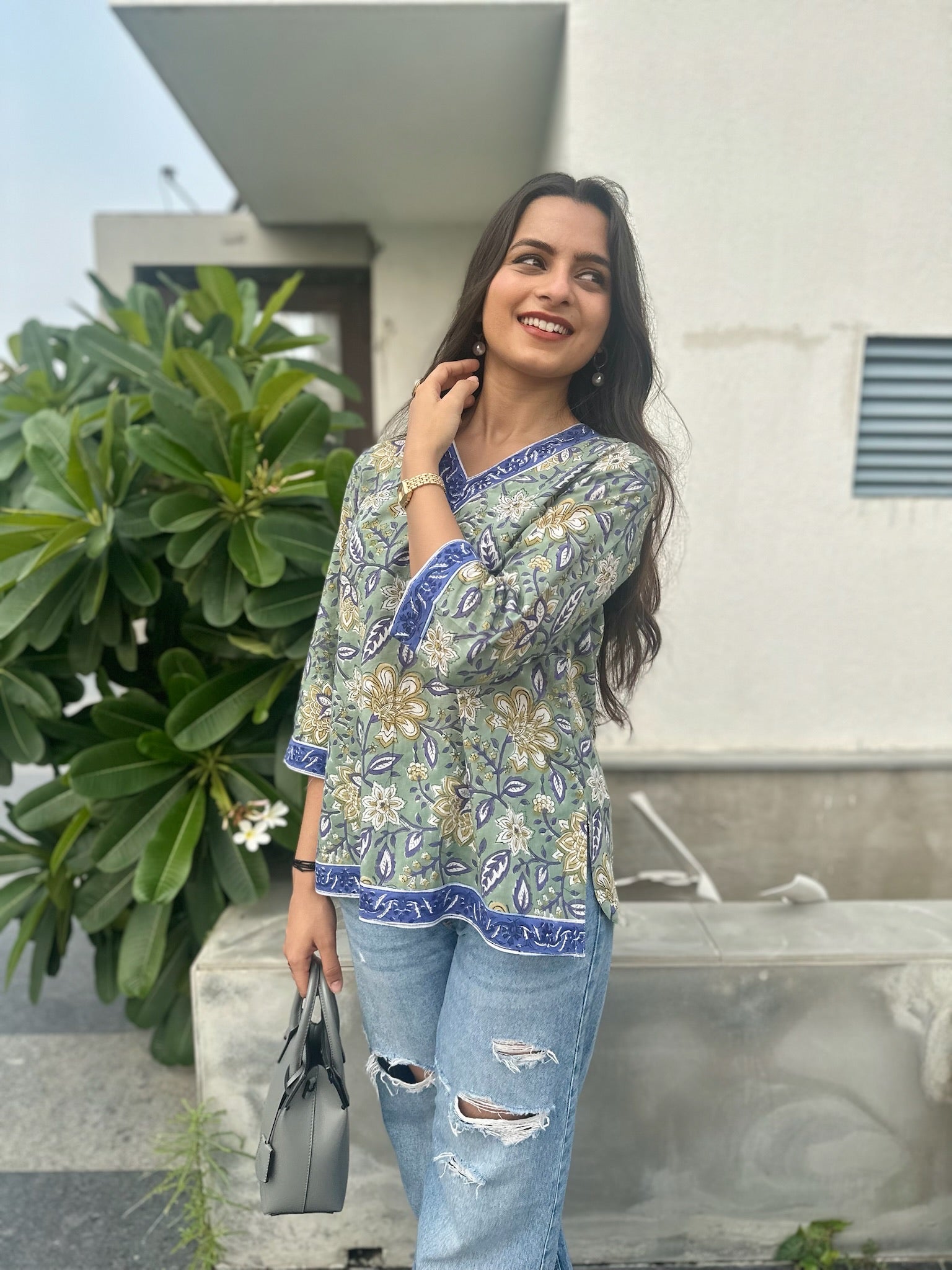 Sapphire Olive Short Kurti