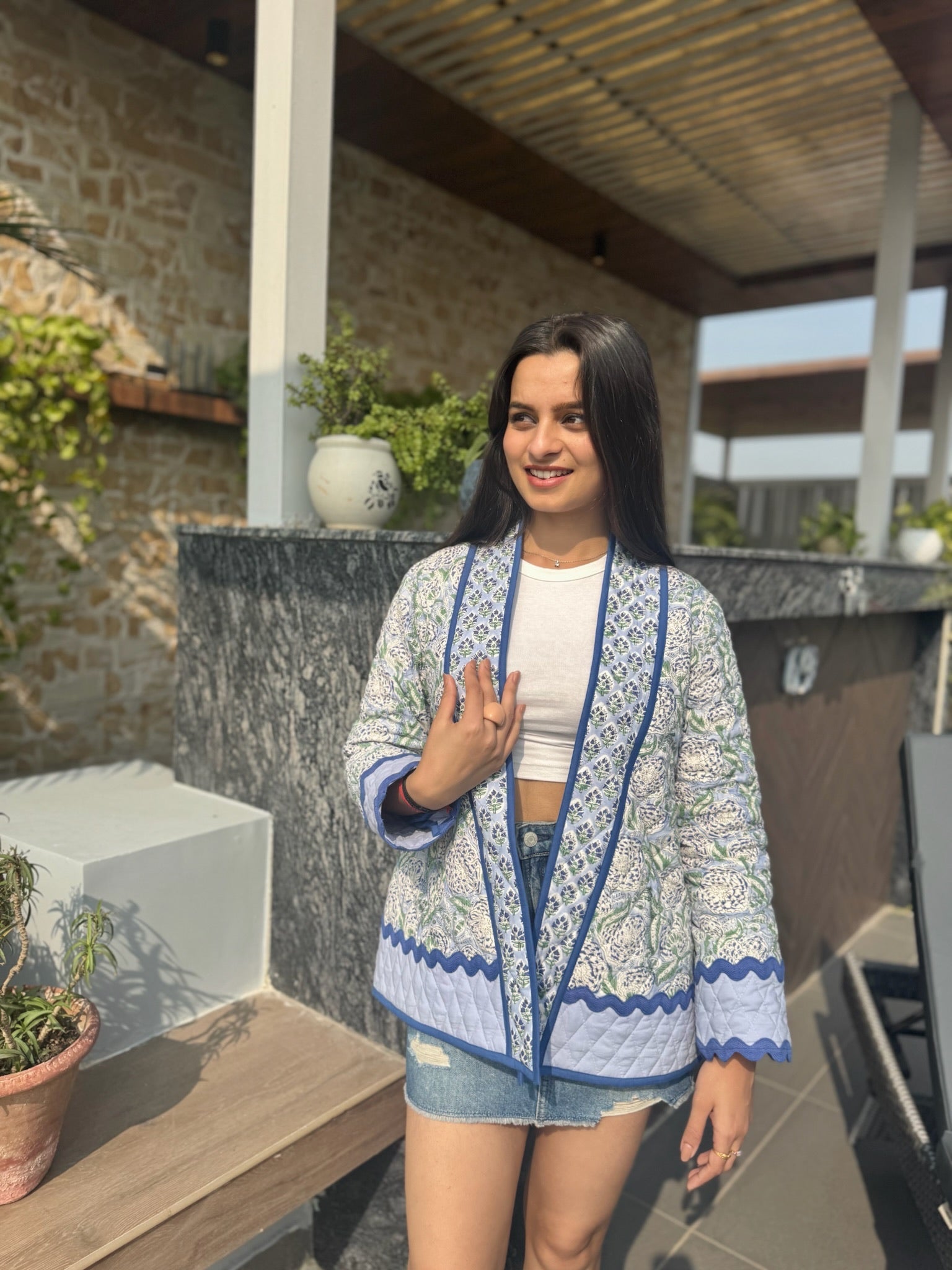 Ultramarine Quilted Shrug