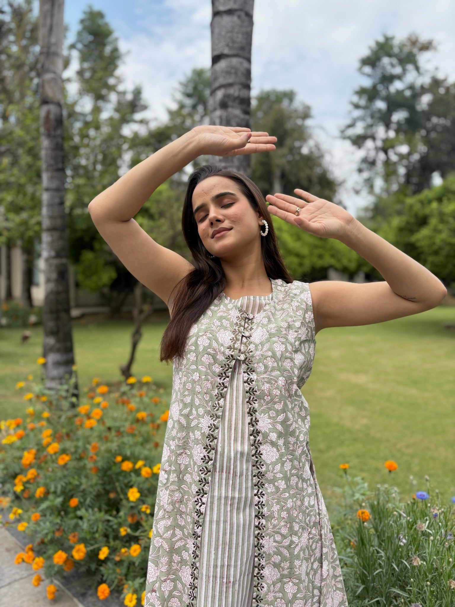 Chili Green Jacket Kurta Set