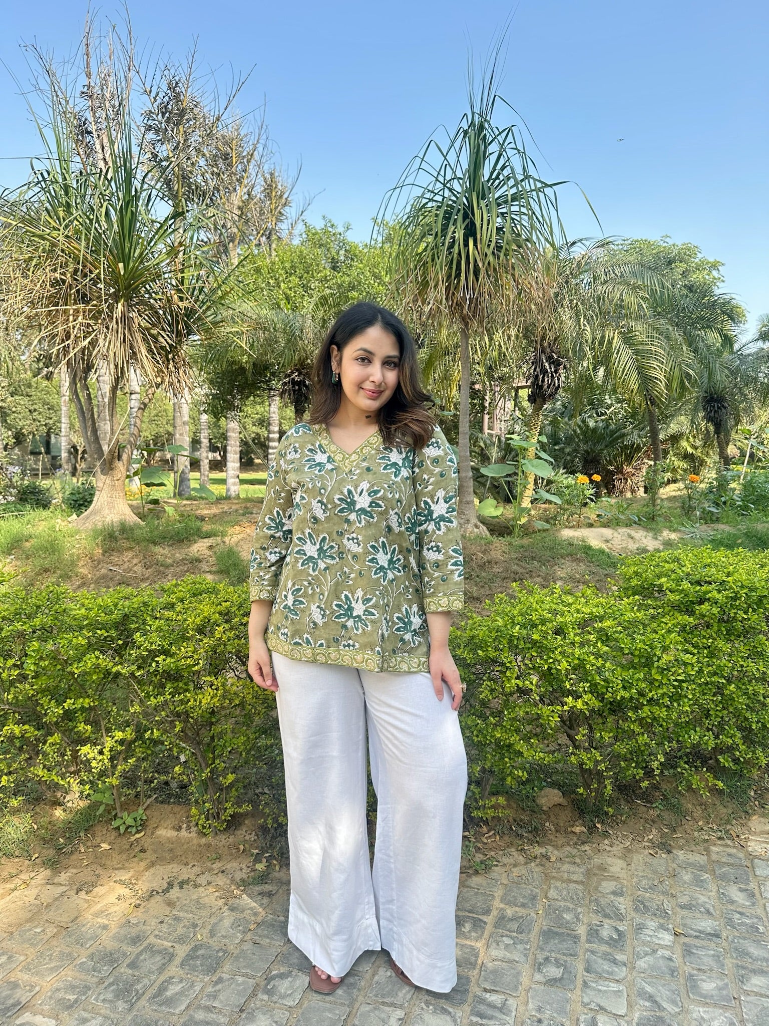 Wild Green Short Kurti