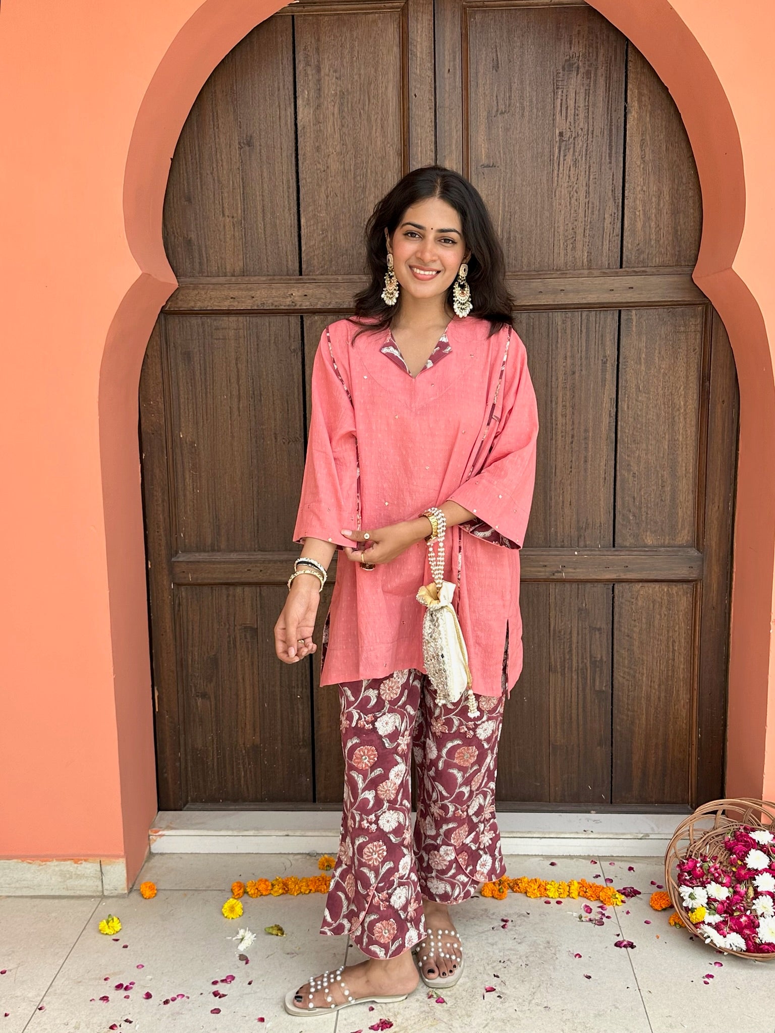 Soft Pearl Dobby Co-ord Set