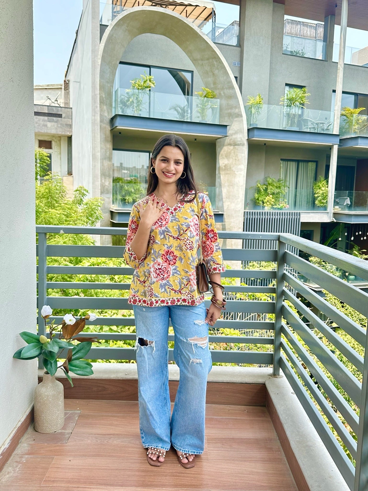 Spiced Curry Mustard Short Kurti