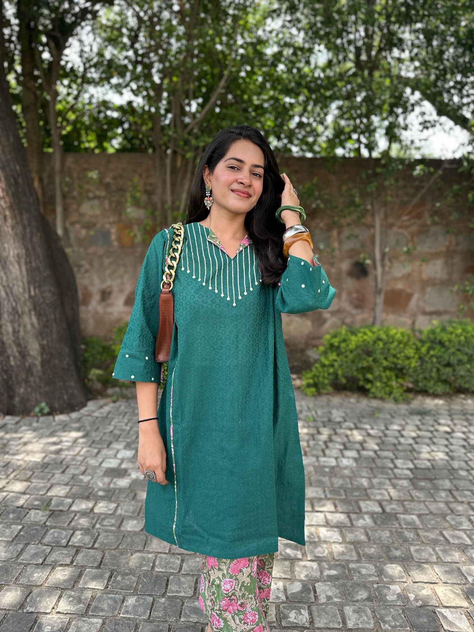 Emerald Green Long Dobby Co-Ord Set
