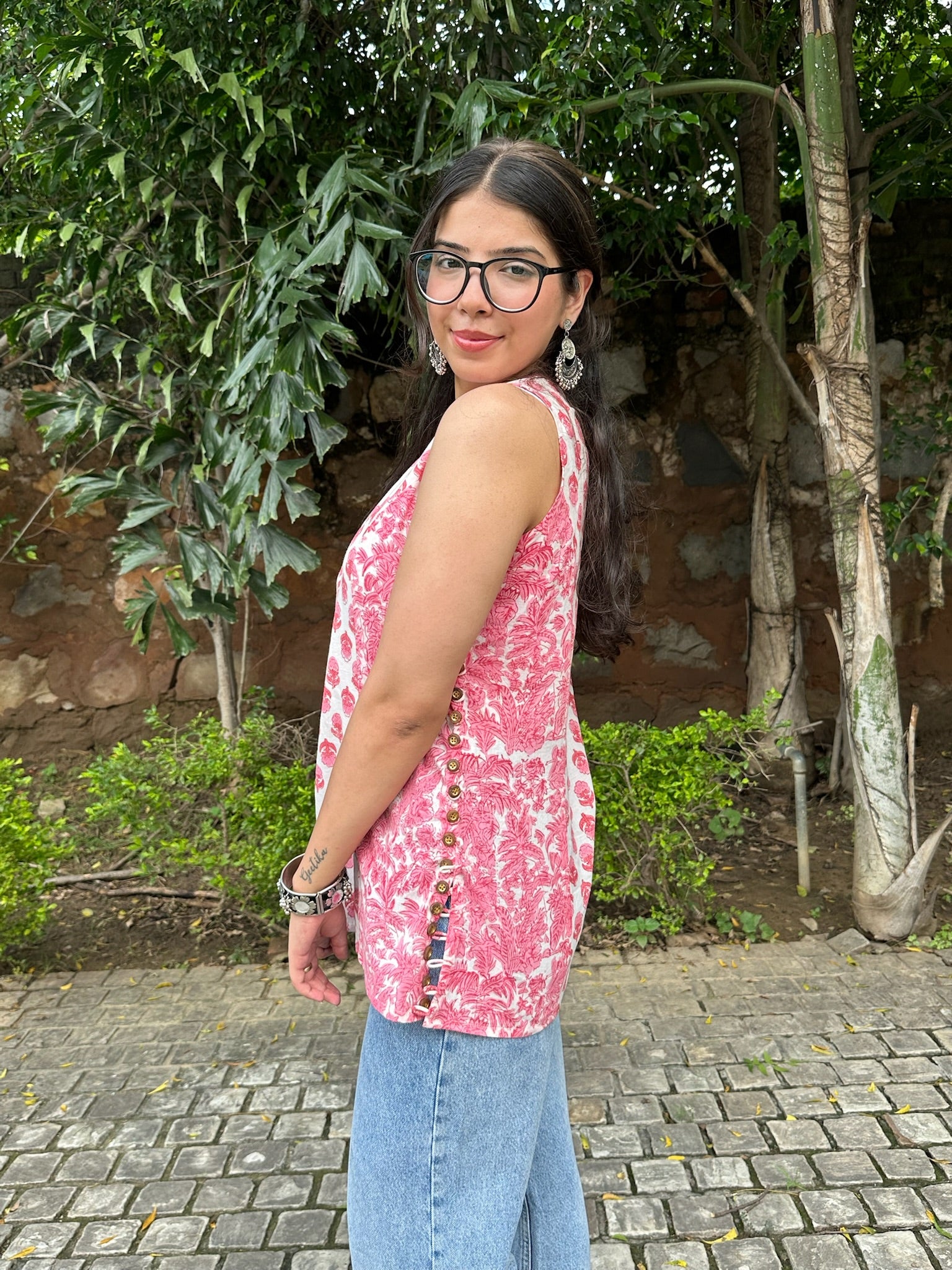 White Lily Halter Short Kurti