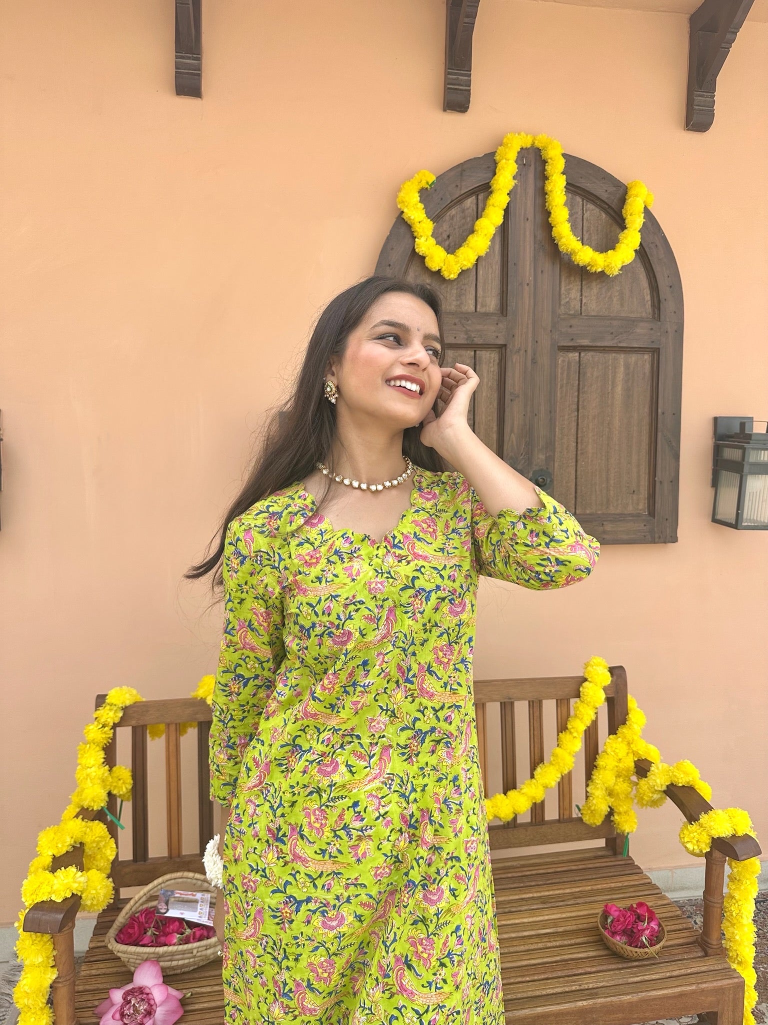 Thyme Green Long Kurta