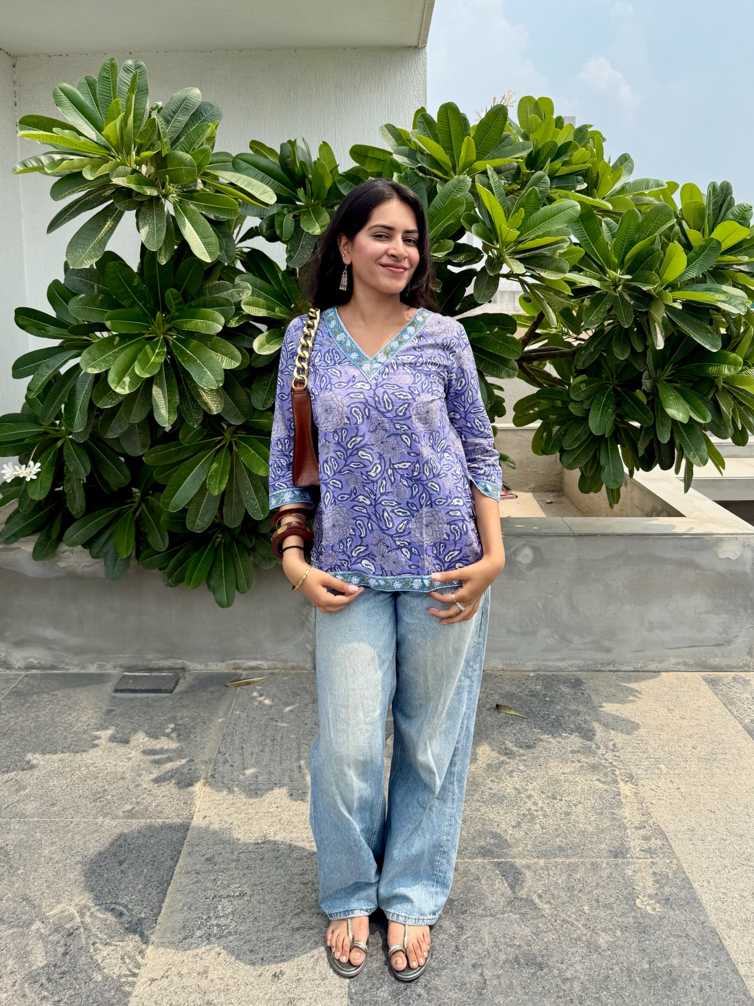 Lavender Bloom Short Kurti