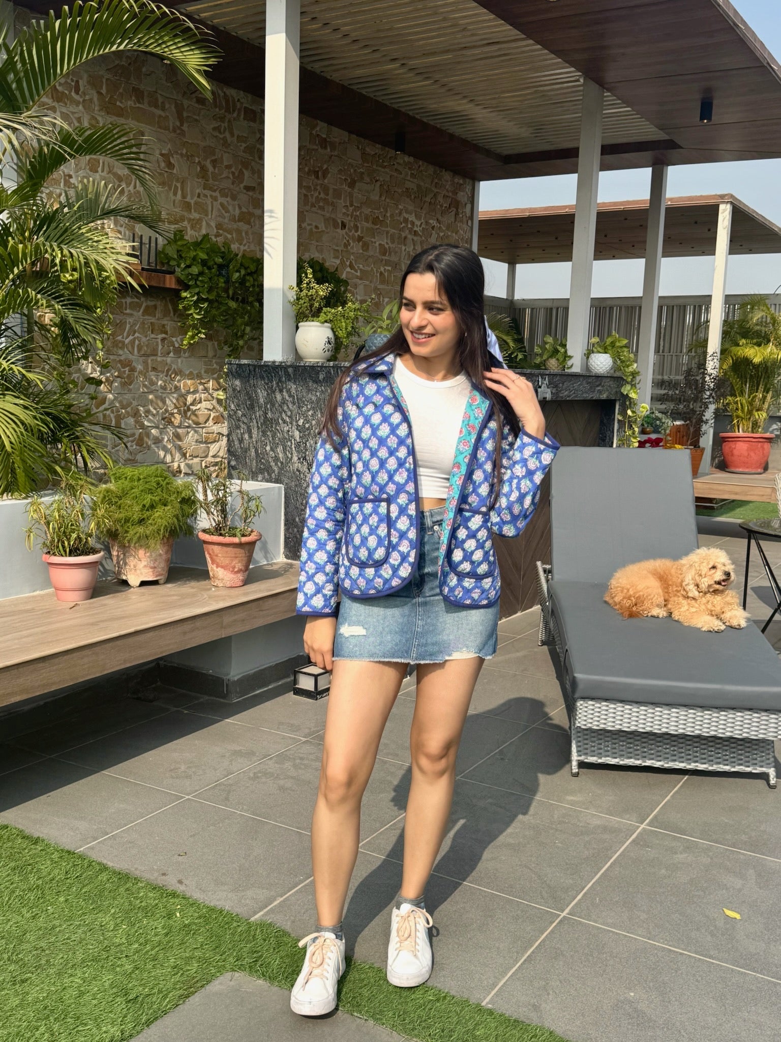 Purple Blue Bomber Jacket