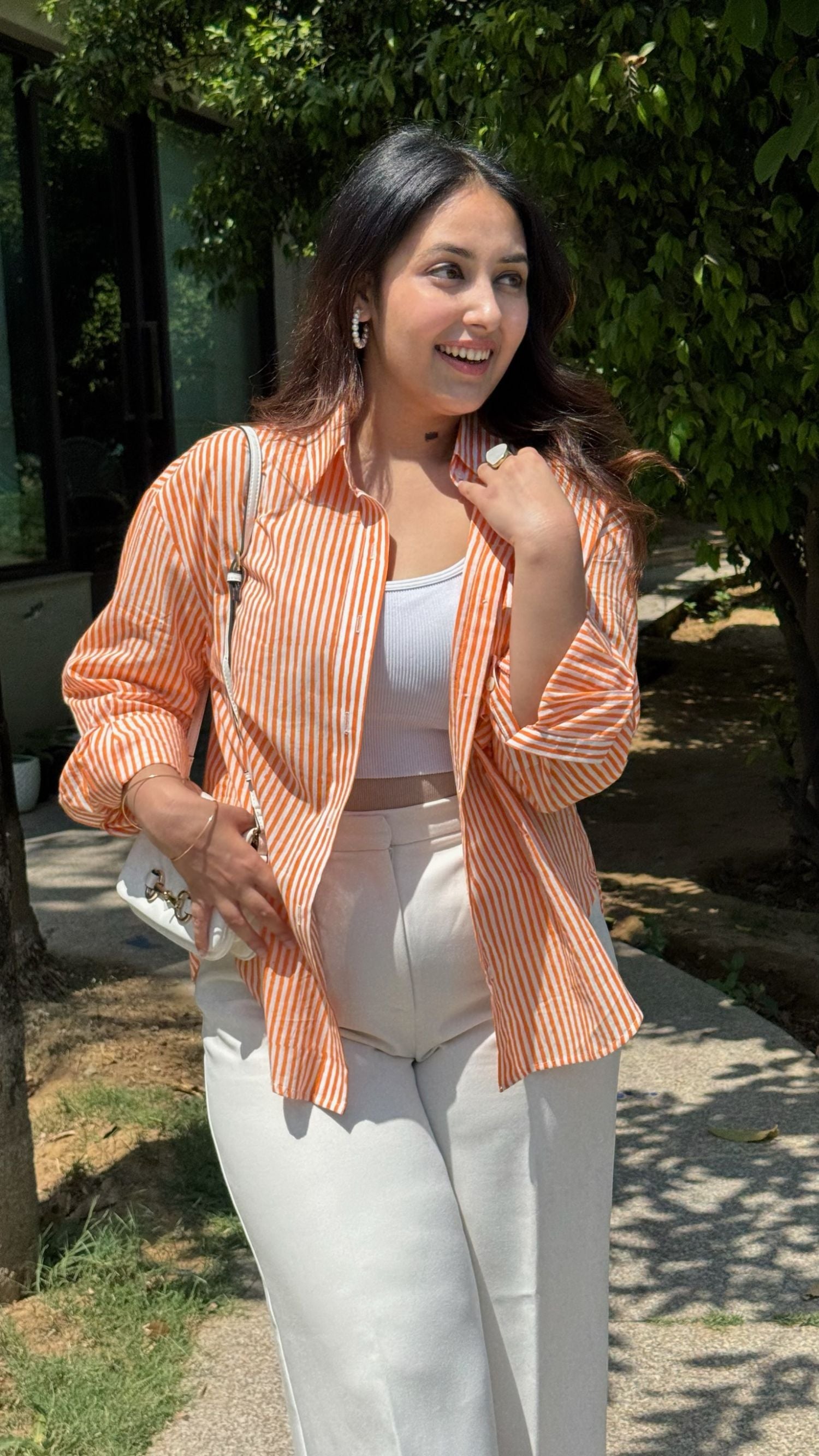 Mono Orange Stripe Shirt